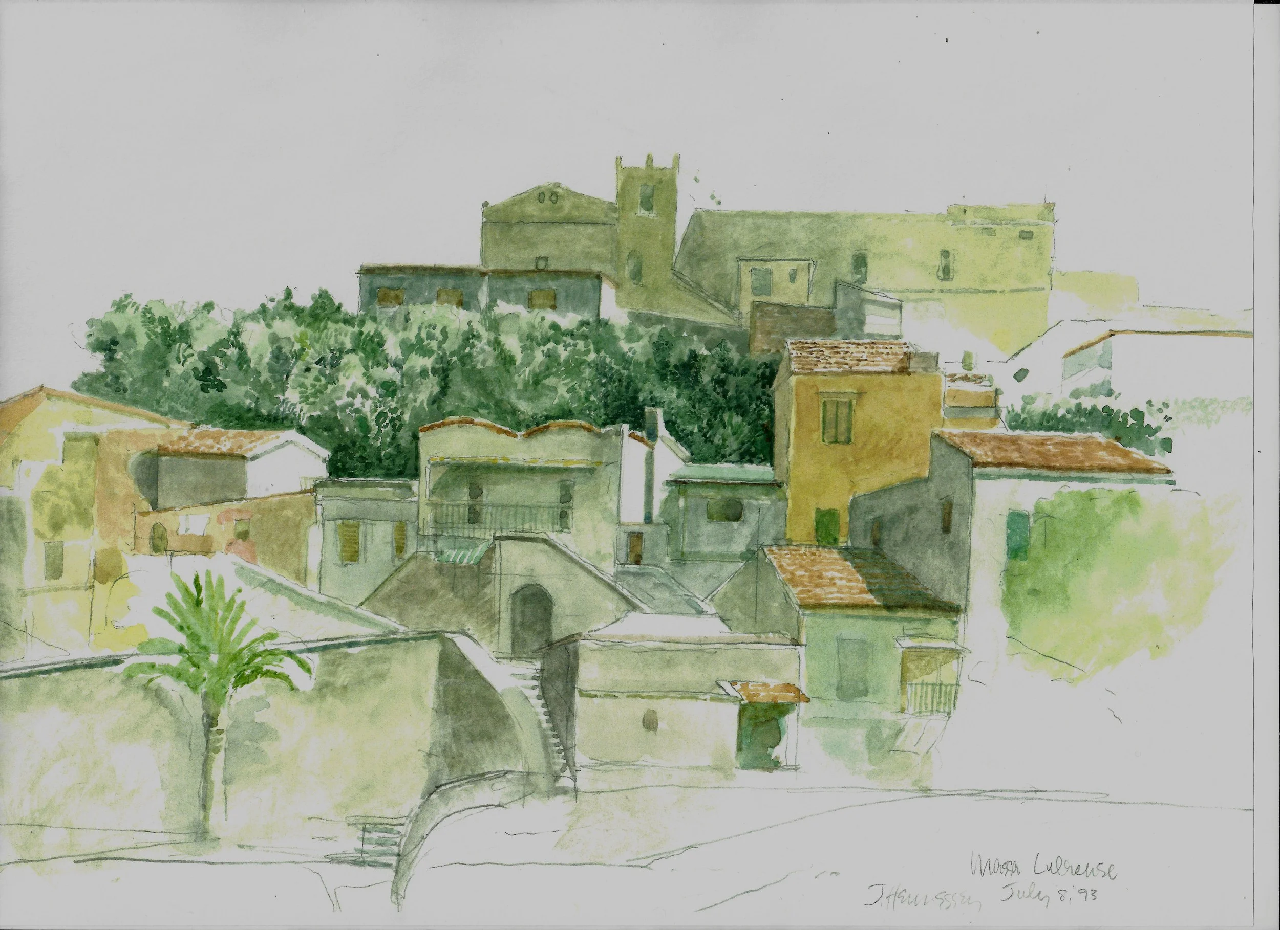 Massa Lubrense, 1993, watercolor, 9.5"x13"