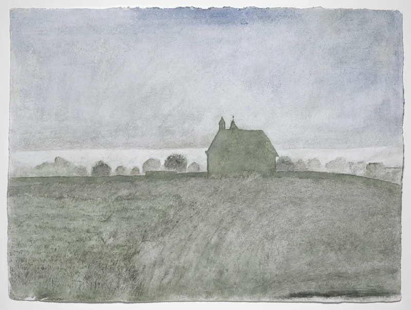 Rochefort - Chapel: pencil and wash on paper, 21.5"x29.5," 2007