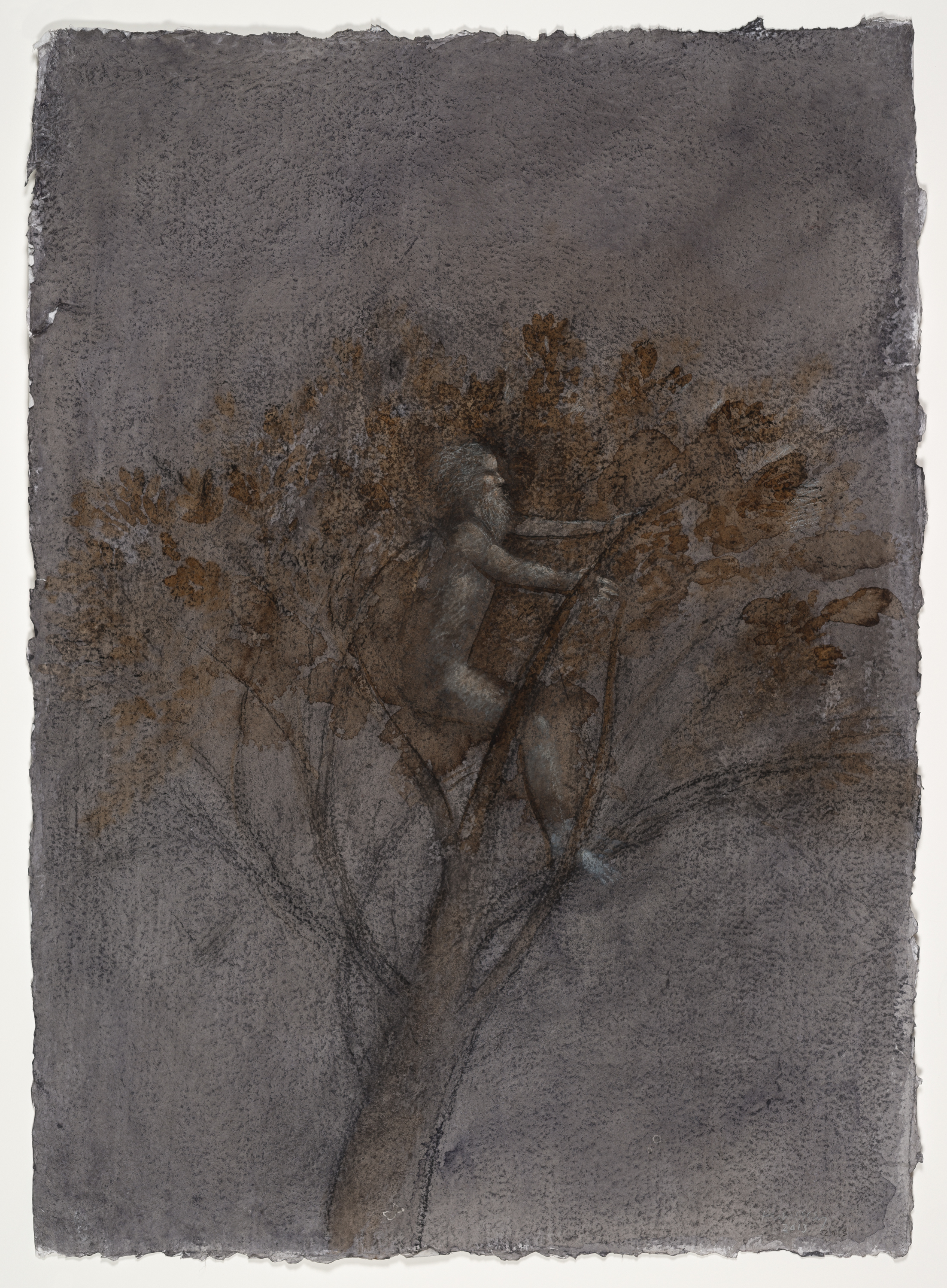 Sweeney at Night, 2013, mixed media on paper 30"x22"