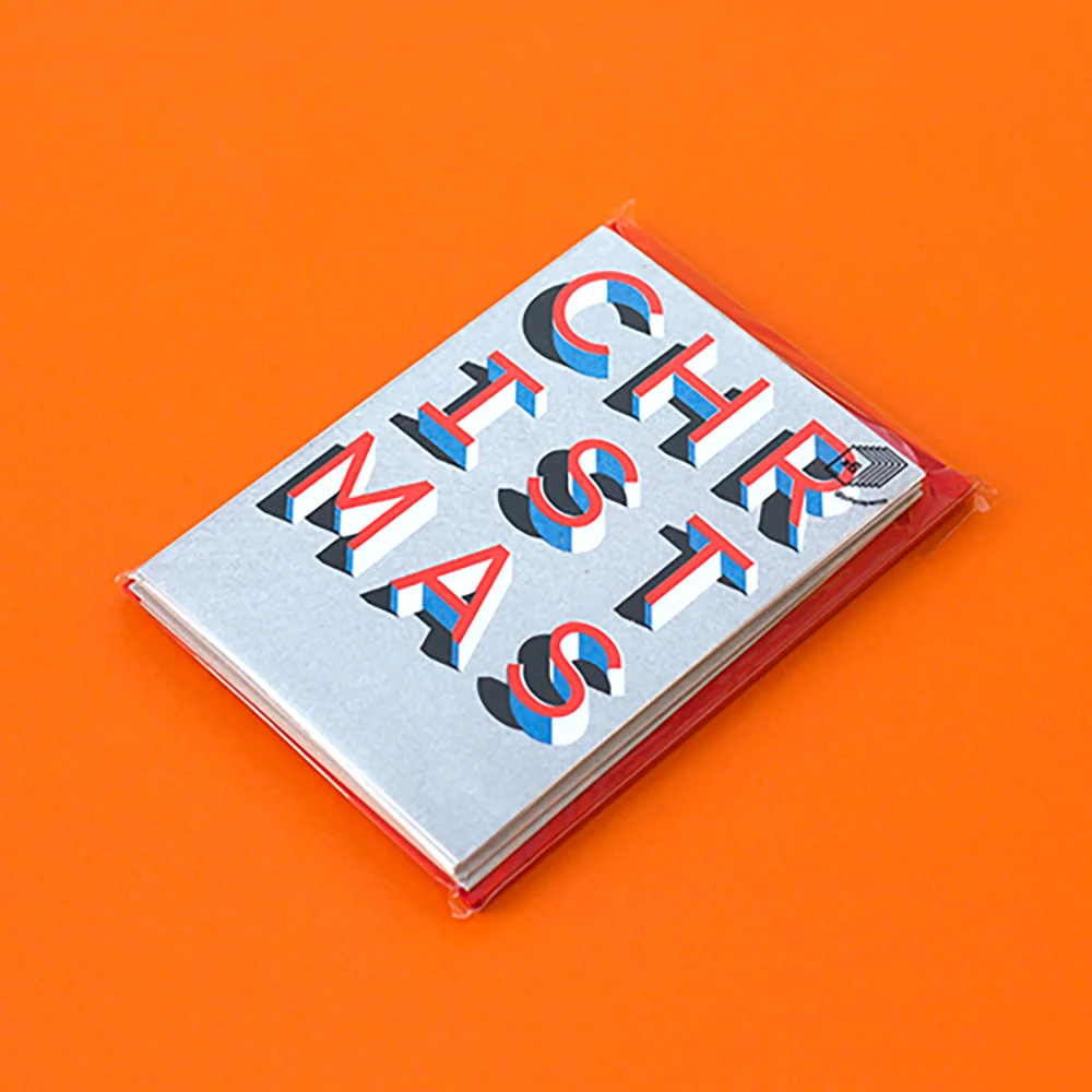 One of our Christmas cards printed in Risograph
