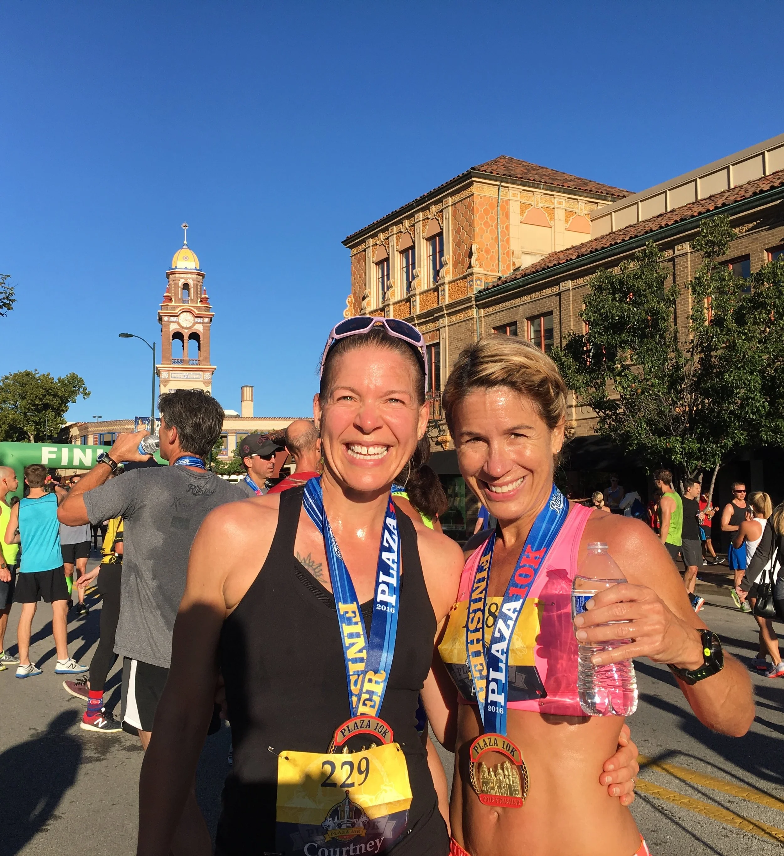 Courtney with Coach Amy at the Plaza 10K