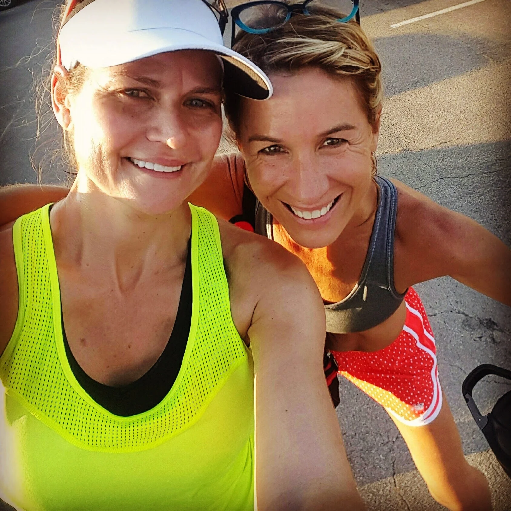 Amy Stucky (left) is a supportive force in the local running community. She has run several marathons including NYC and Boston. She recently obtained her RRKC coaching certification and assists Head Coach Amy with runs.