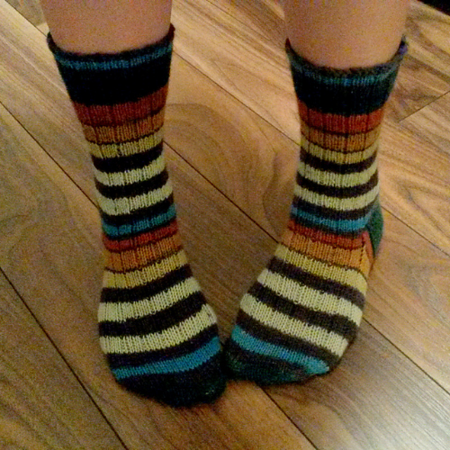 And please disregard the terrible indoor cell phone picture, I will maybe one day get a good shot of these super stripy socks