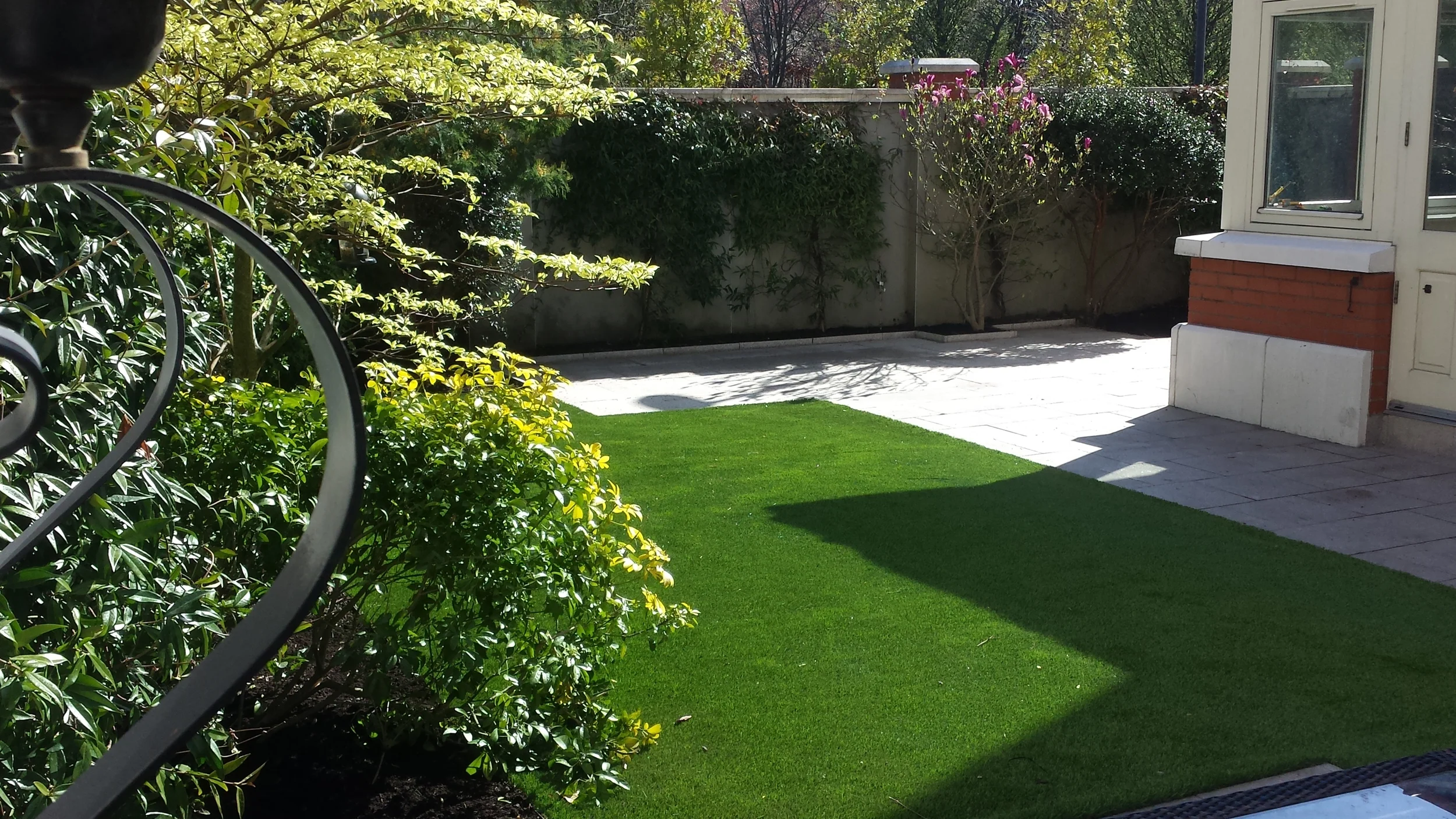 patio extension and lawn