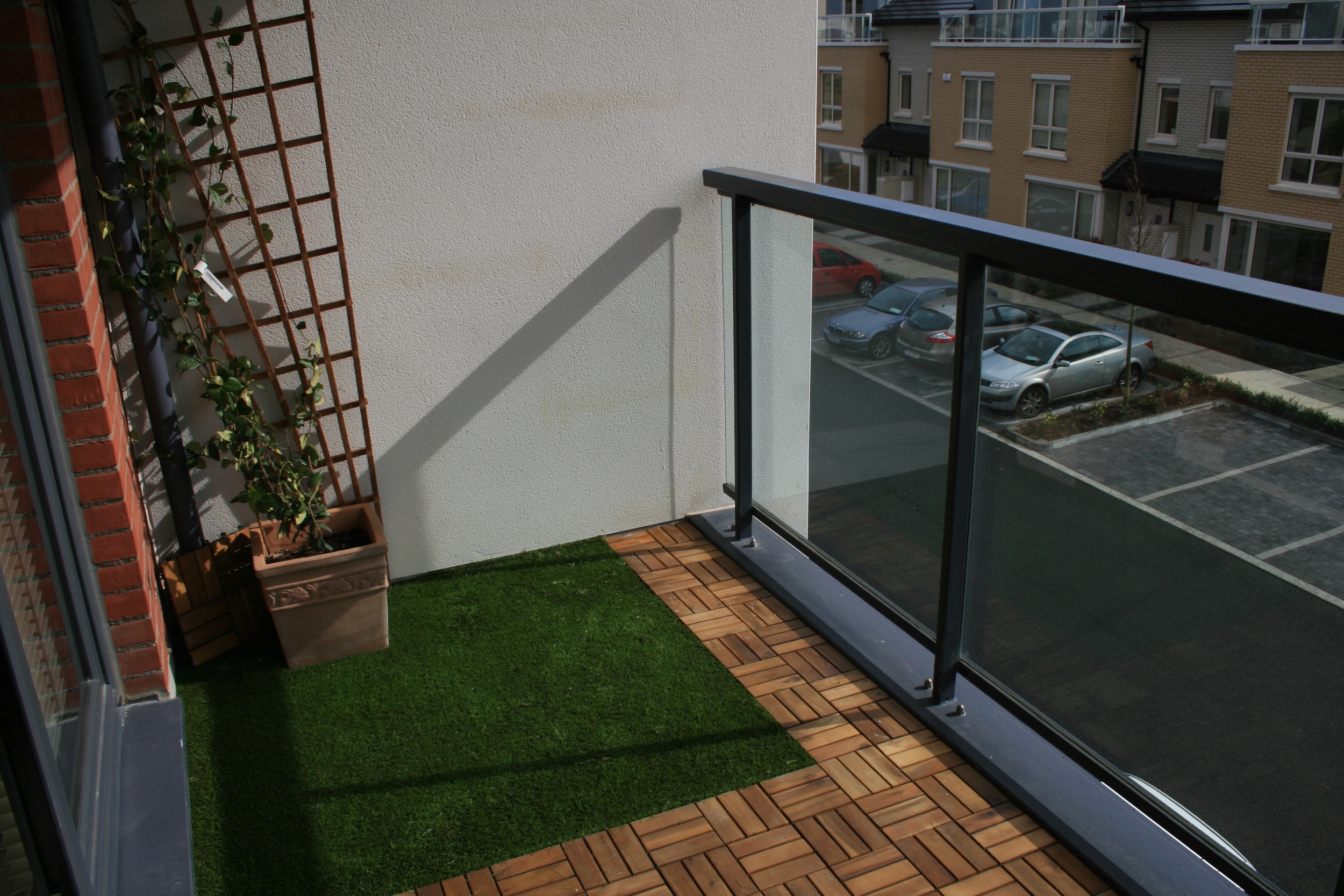 Artificial grass balcony