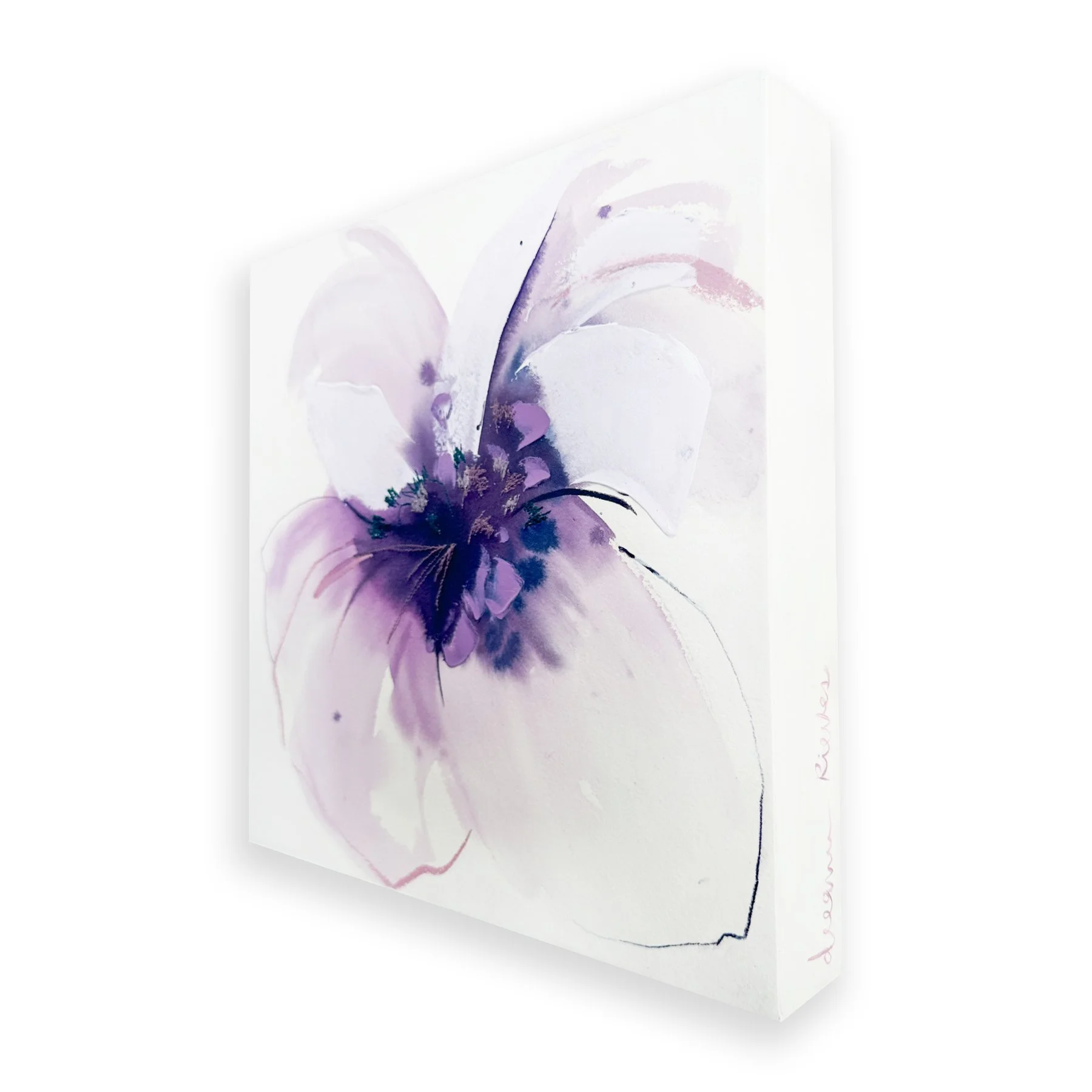 Deeann Rieves- Abstract Floral Painting-purple poppy 2-sideview.jpg