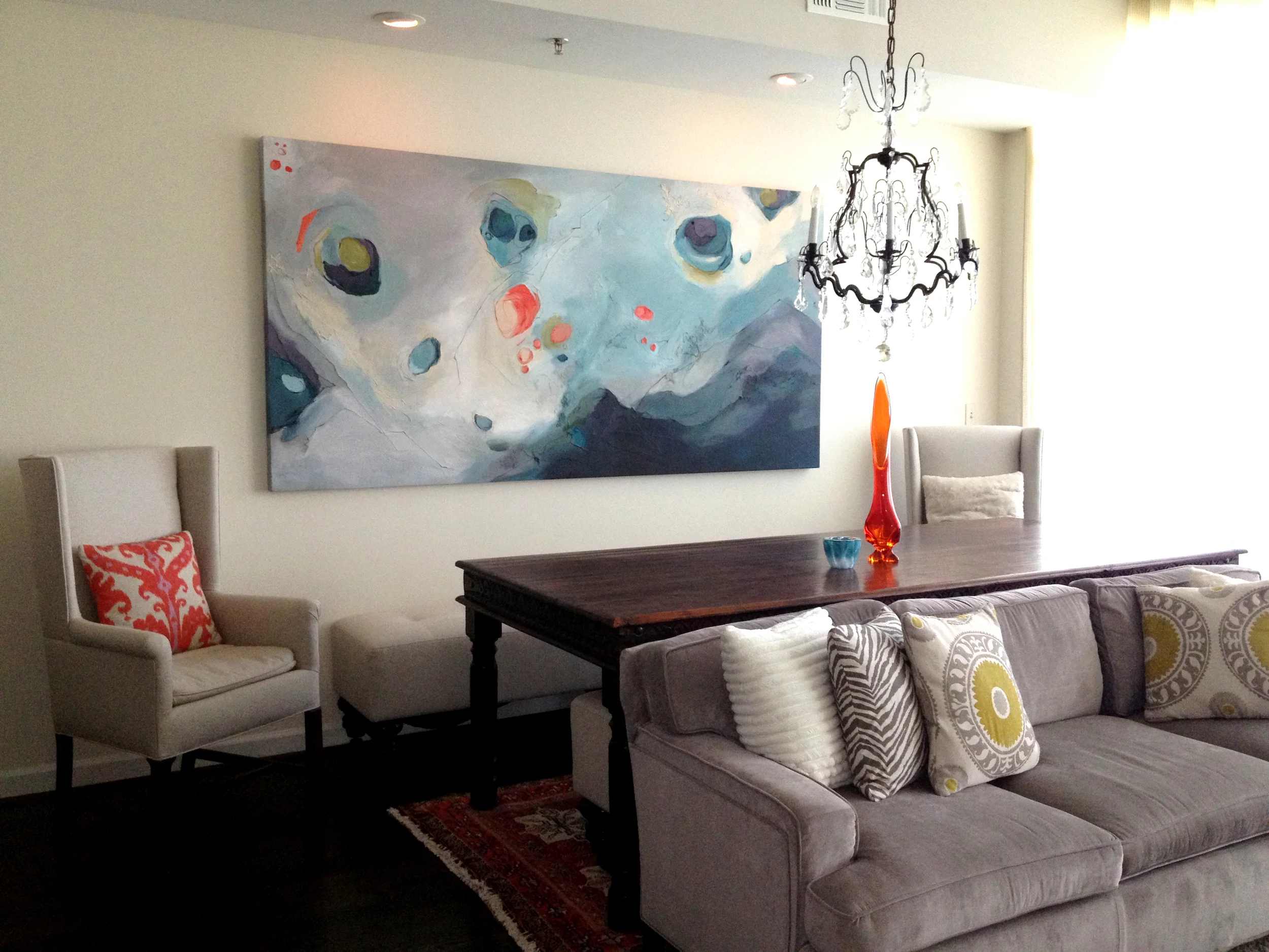 Teal & Coral 48" X 96" Installed