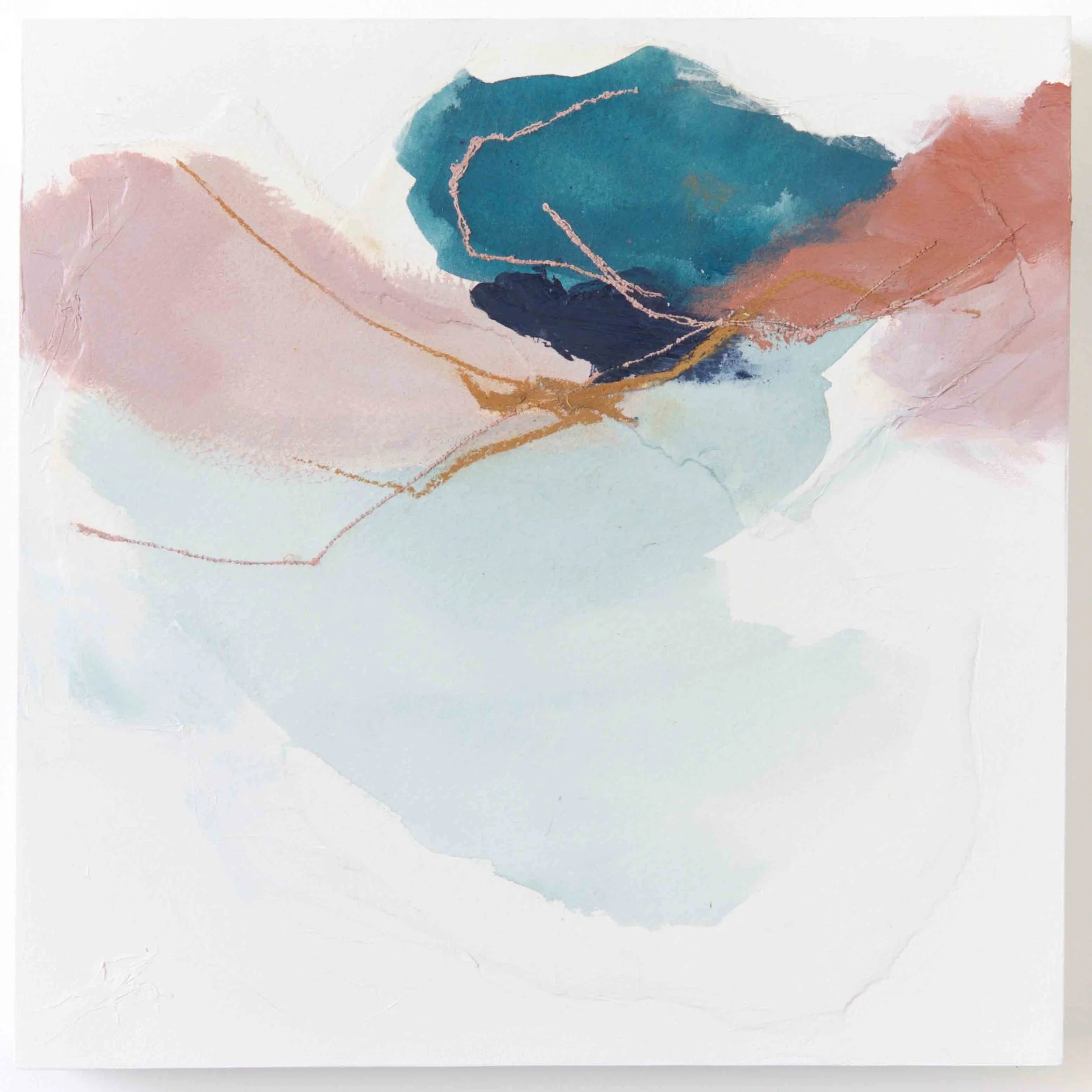 "Blush Teal 2" 10 x 10 in