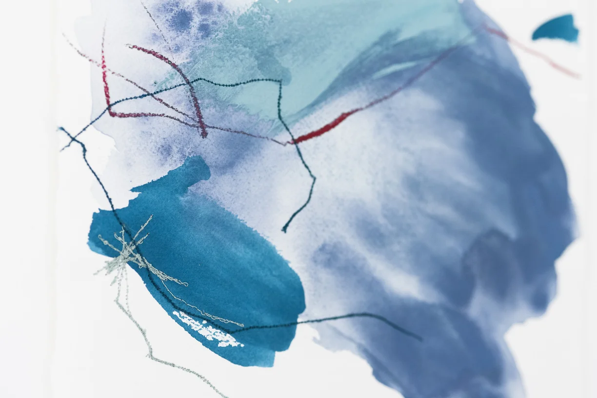Deeann-Rieves-abstract-painting-teal-grey-blue-violet-purple-red-emberoidery-stitching.jpg