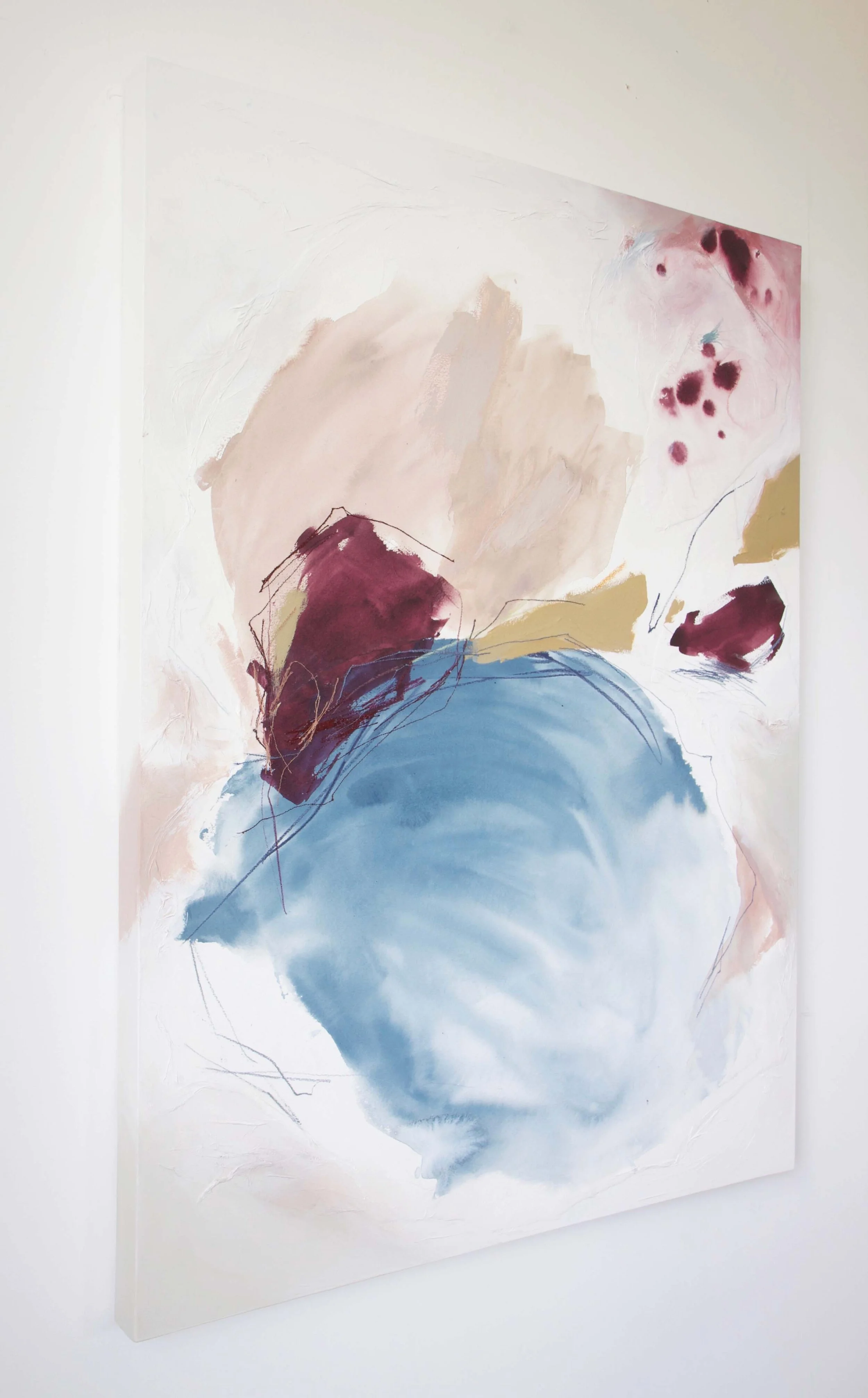 Deeann Rieves. blue rose plum gold abstract painting. side view.jpg