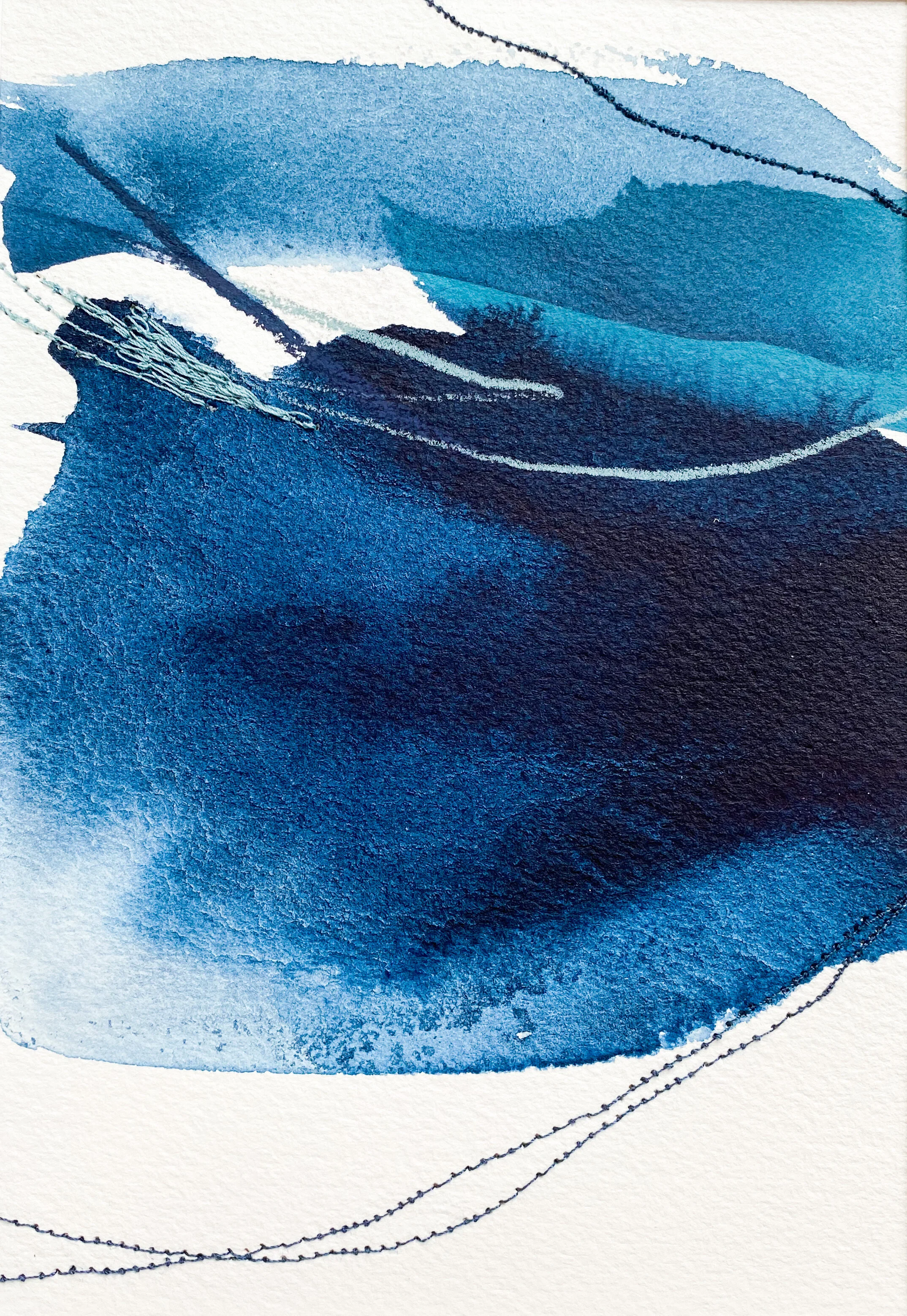 Deeann Rieves. small abstract painting. indigo and teal 3.JPEG