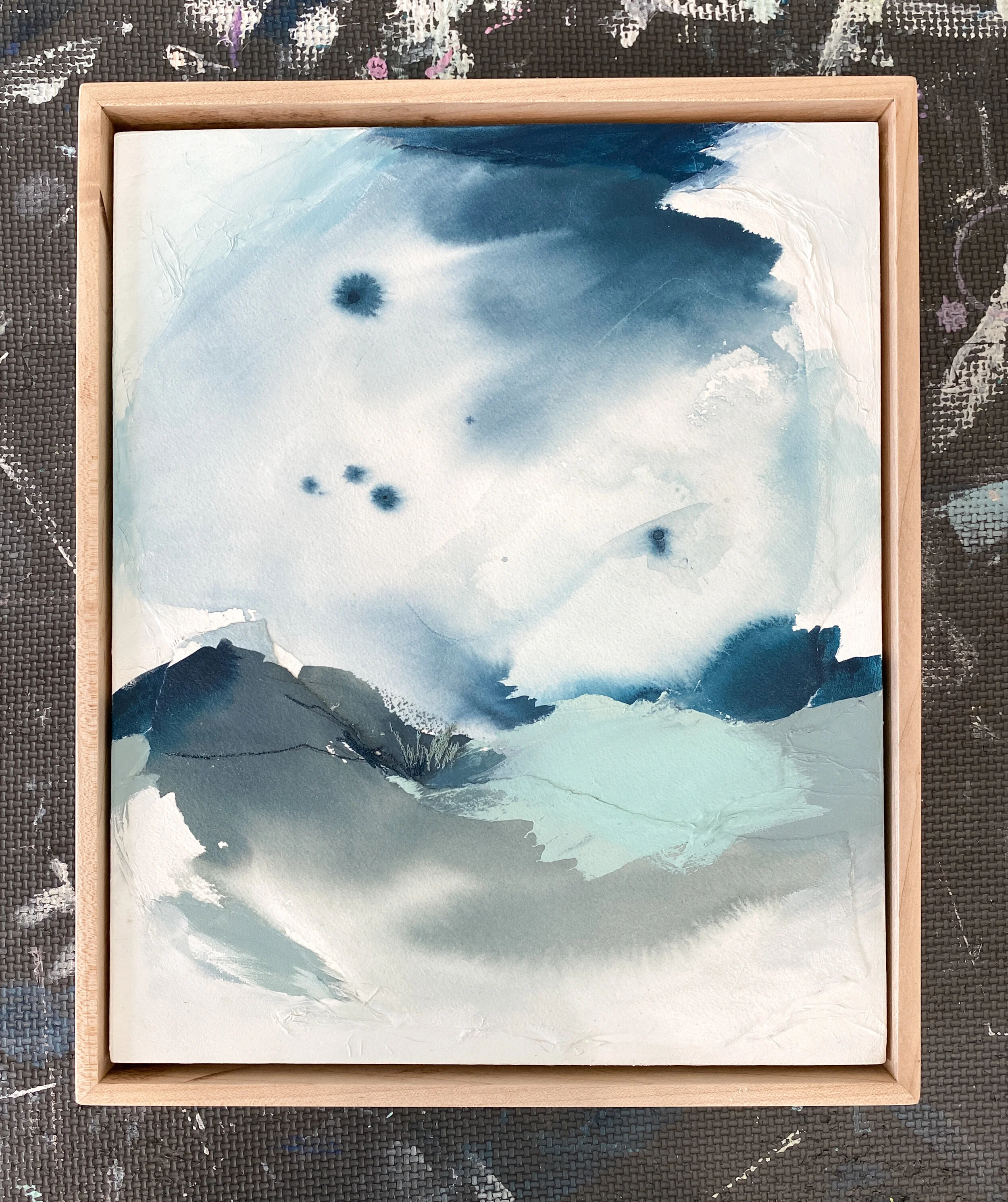 abstract landscape deep teal and jade framed.JPEG