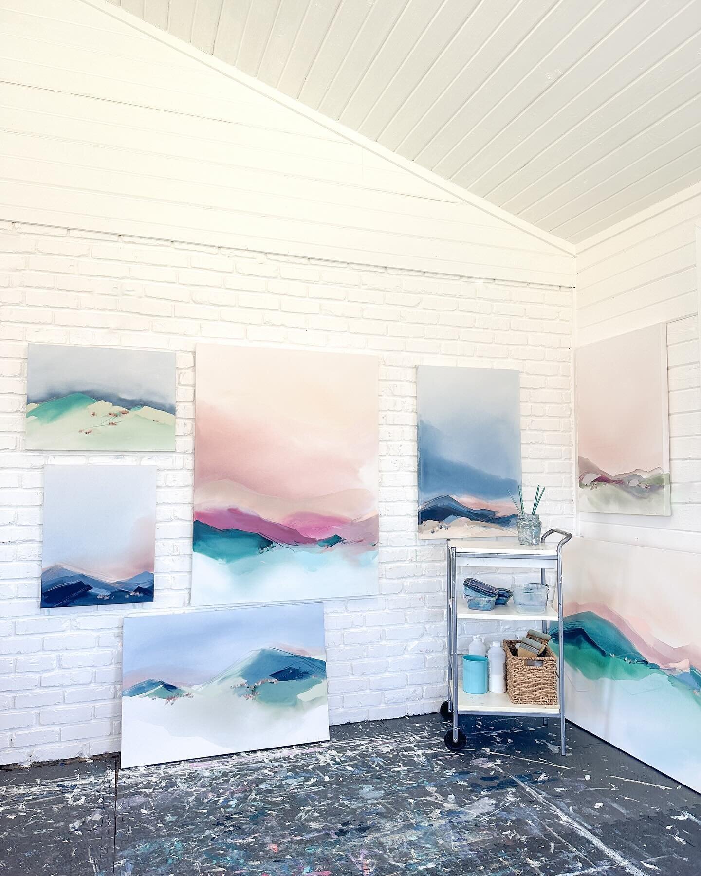 The Grounded Landscapes Collection is live in the shop! I am SO excited to finally share these new paintings with you today! Landscapes make me feel grounded and I am comforted by the ever changing but still familiar horizon line. 
 
What is more ref