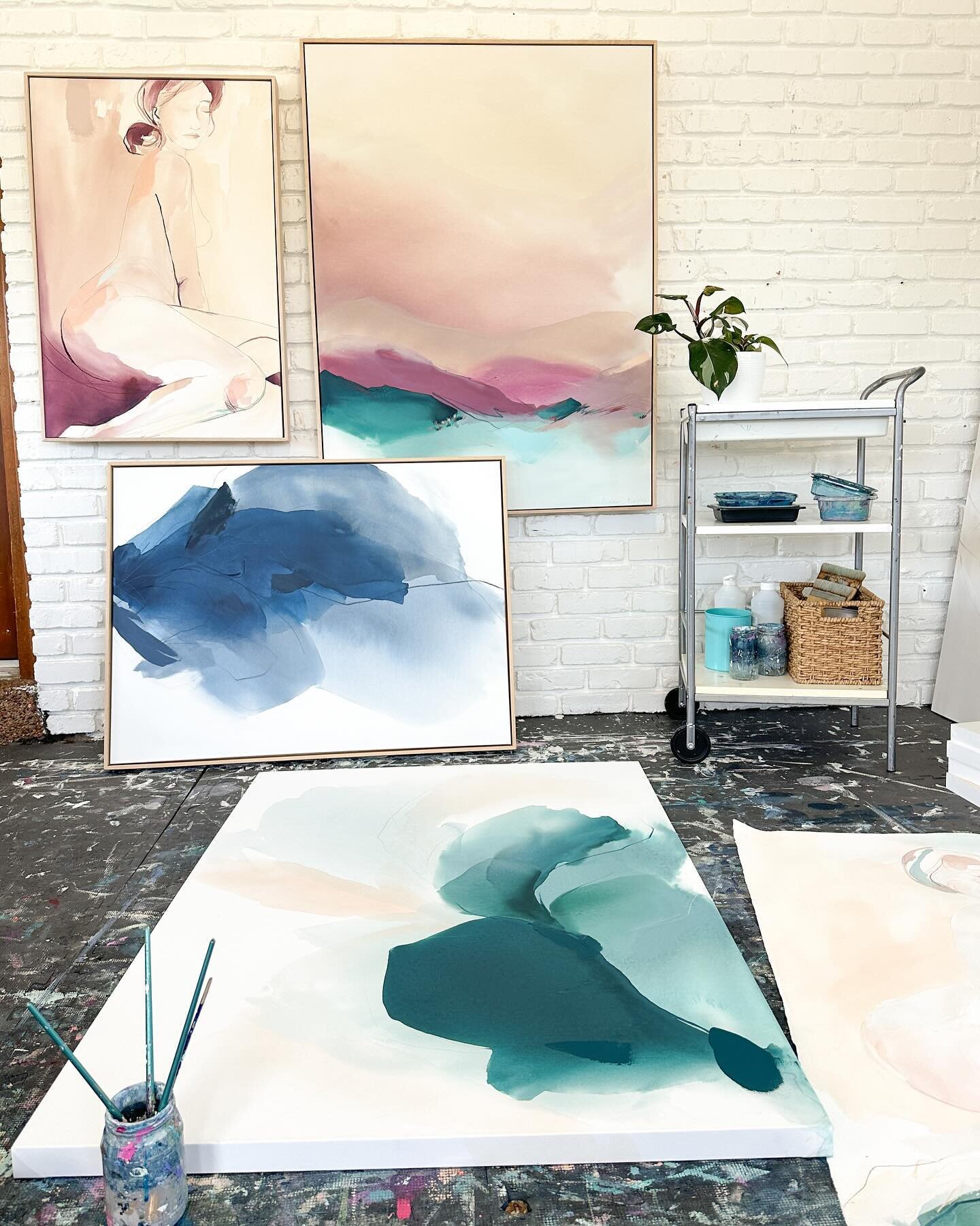Getting ready for @theotherartfair Chicago this weekend April 11-14! I&rsquo;m so thrilled to be a part of this show for the first time. I&rsquo;m bringing abstracts and a couple of brand new figures and abstract landscapes. 

Chicago friends, I have