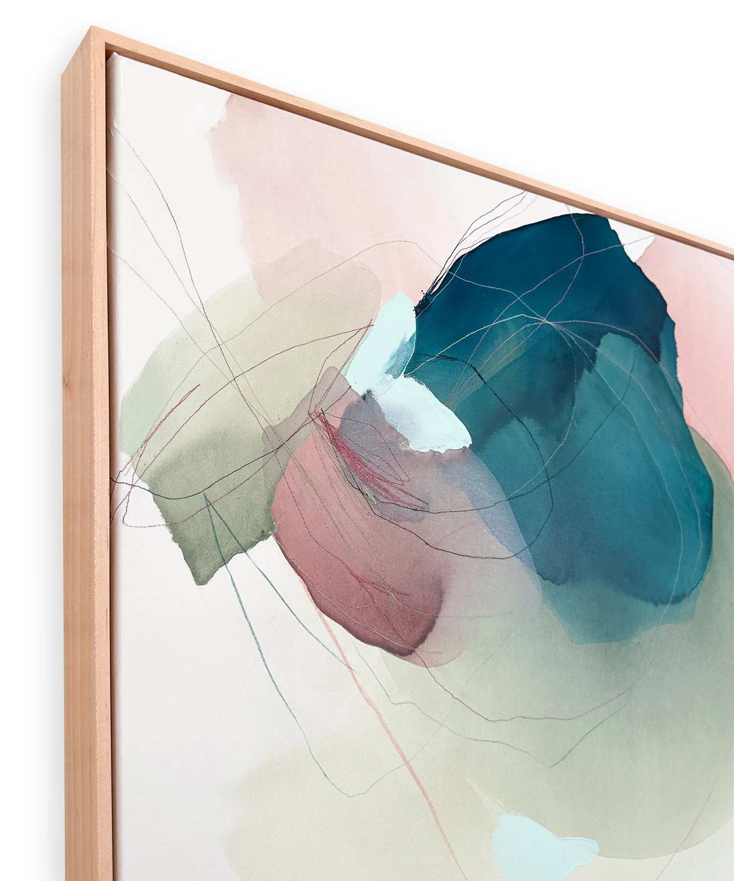 Bright Shadow- abstract painting in maple frame.jpg