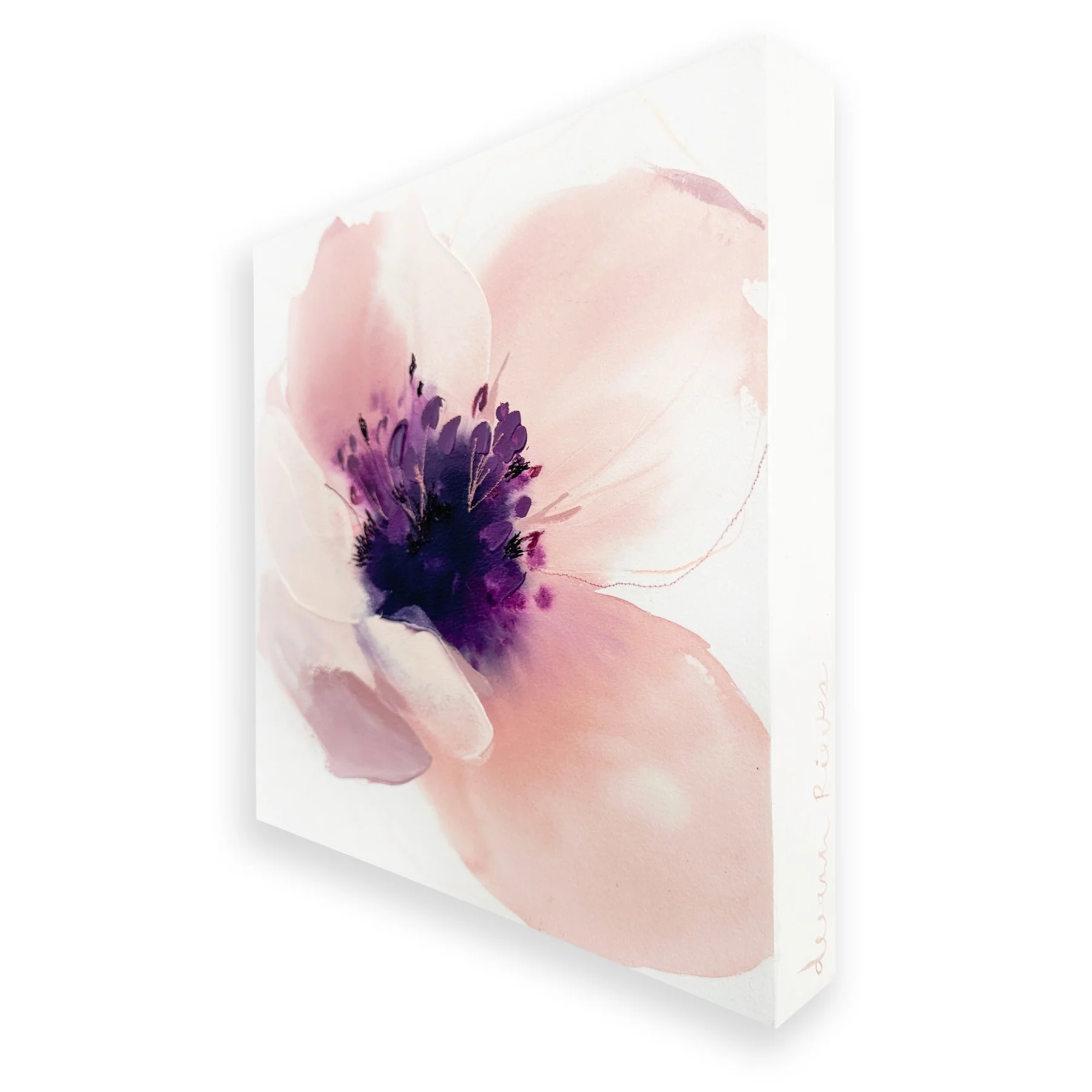 Deeann Rieves- Abstract Floral Painting- Pink Poppy sideview.jpg