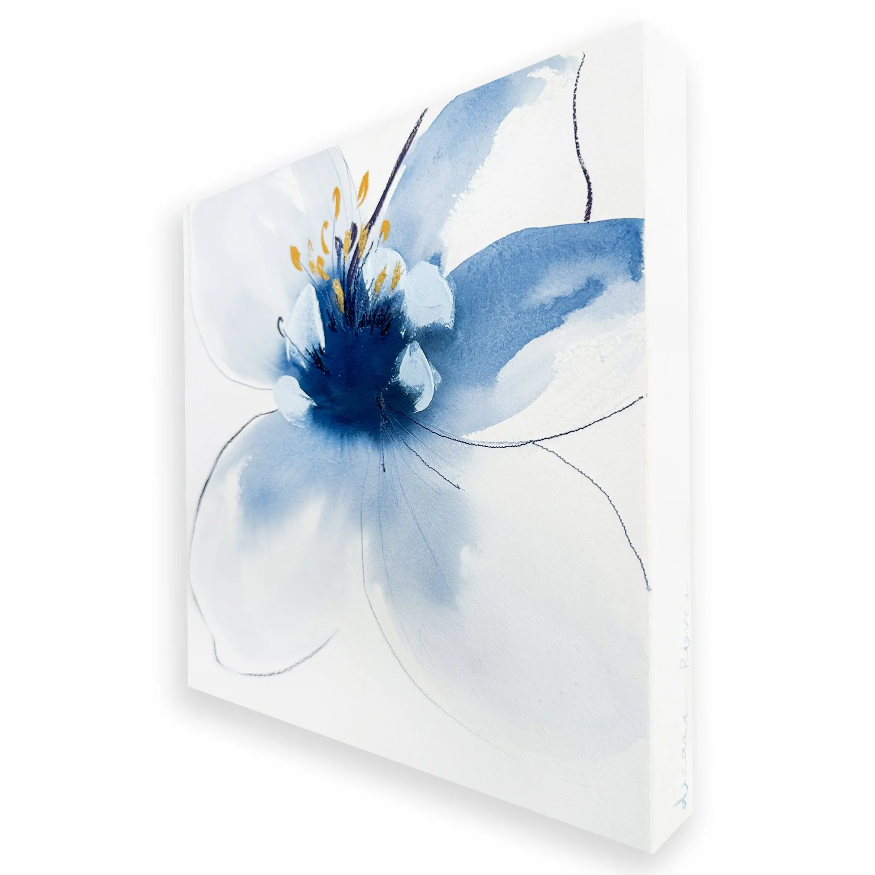 Deeann Rieves- Abstract Floral Painting-blue columbine 2-sideview.jpg