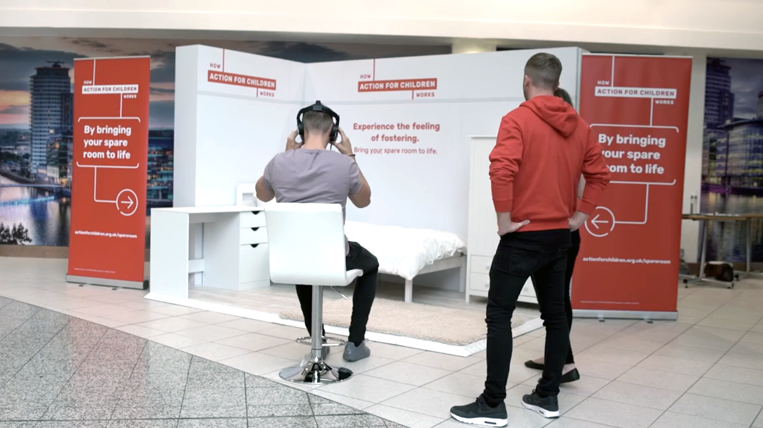    We built a physical ‘spare room’ set, which came to life when they put on a VR headset. 