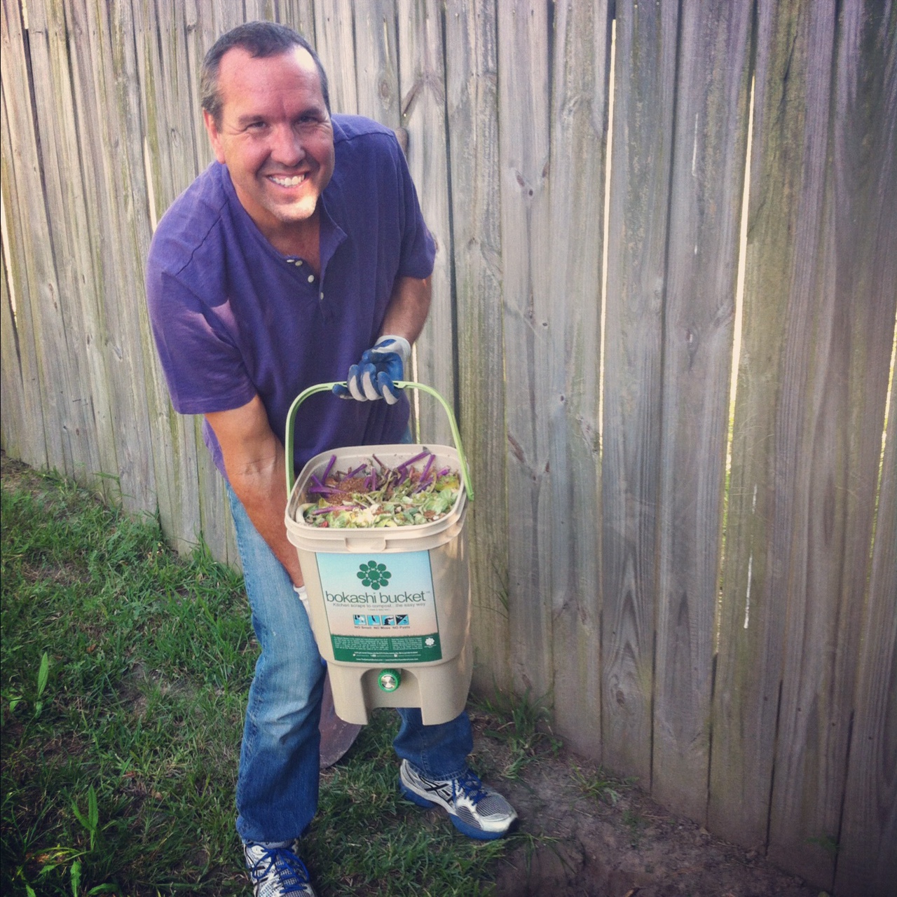 compost going into the ground