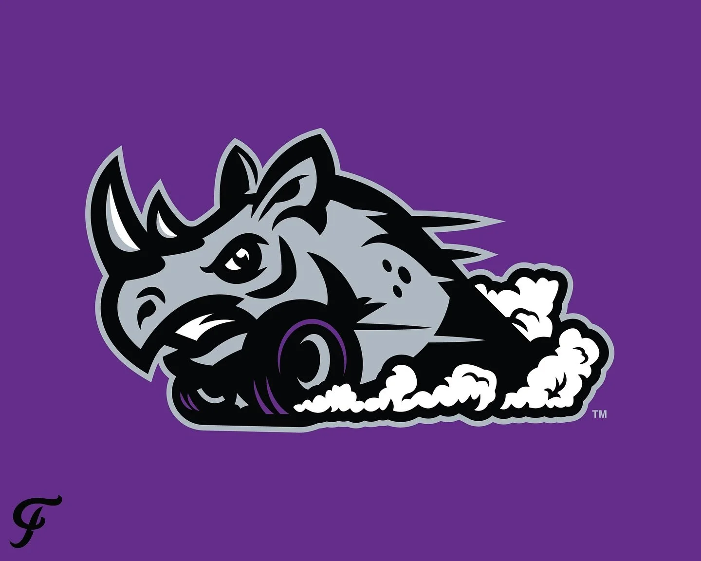 Burning rubber in Motor City. With a nod to the old Turbos&rsquo; purple, picked the charging Rhino as the symbol of Detroit muscle. The @nll UnBOXed Detroit Drift. 
&bull;
&bull;
&bull;
#Detroit #MotorCity #Lax #Lacrosse #BoxLacrosse #NLL #NLLUnBOXe