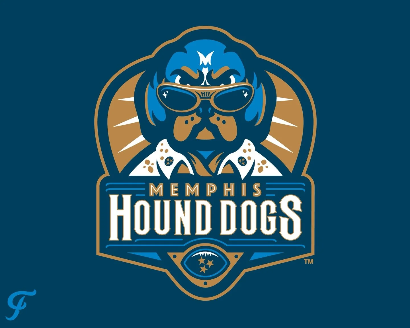 A callback to Memphis football history and a nod to the King himself. Pulling in blue suede and the famous Pharaoh suit. Release the Hounds. @TheArenaLeague
&bull;
&bull;
&bull;
#Memphis #Football #Elvis #HoundDog #FooserSports