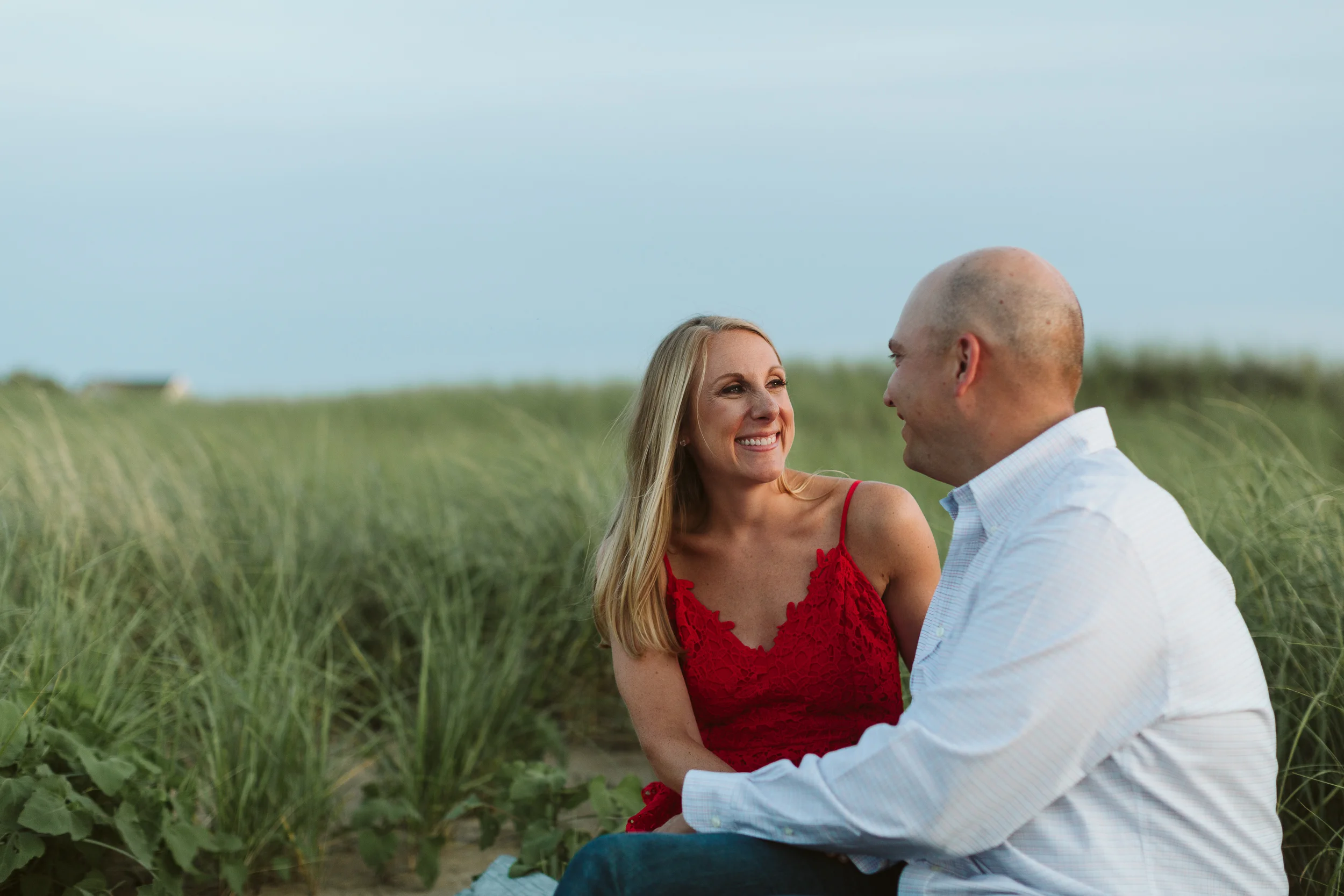 Plumb Island Beach Engagement Photos