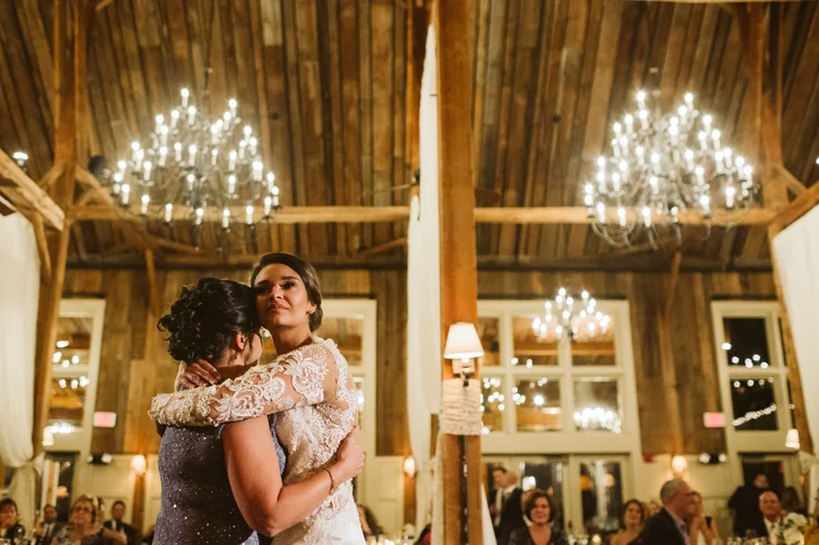 The reception underway inside the renovated barn at Gibbet Hill