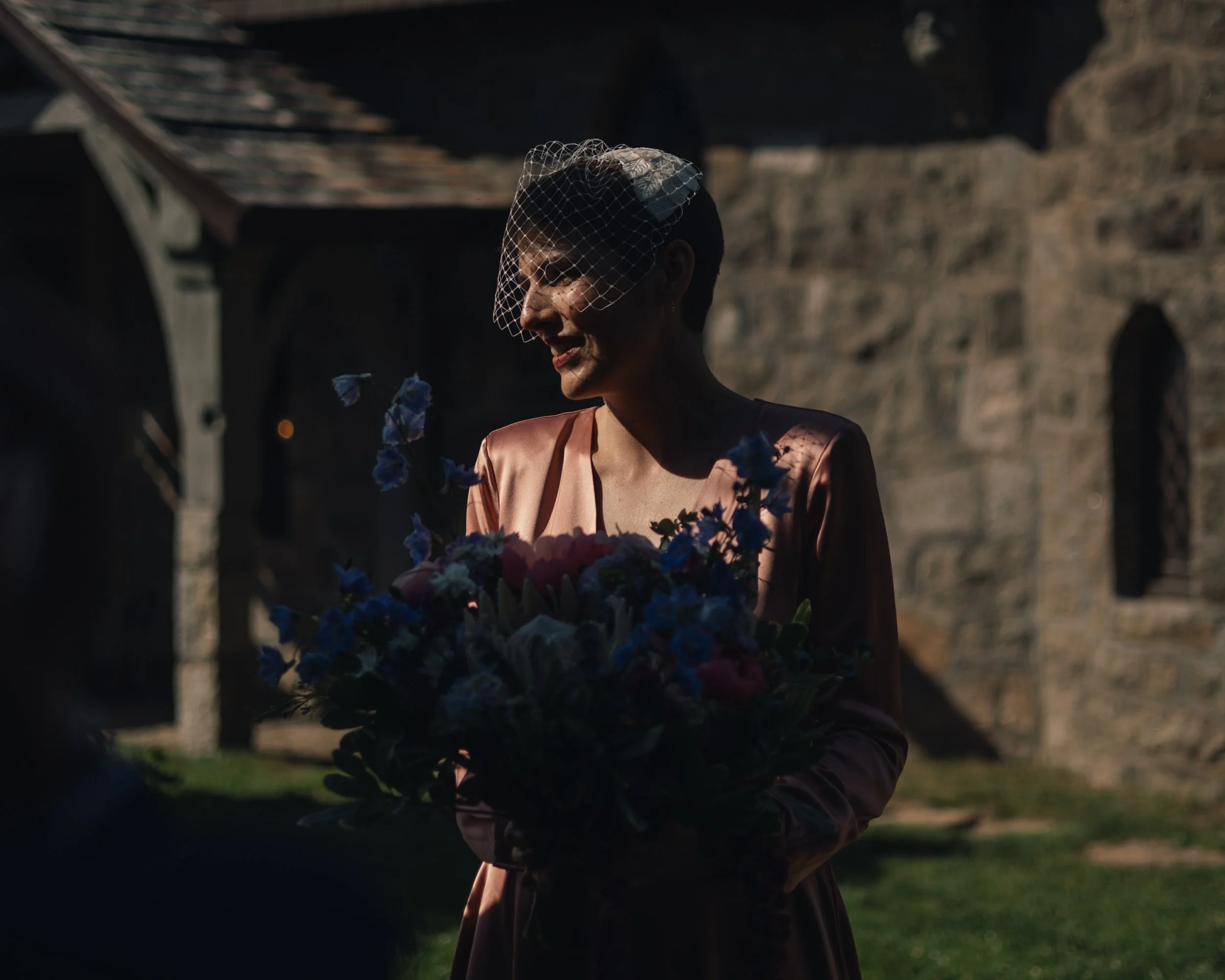 Travel documentary wedding photographer captures bride before ceremony at Beauport, the Sleeper-McCann House.