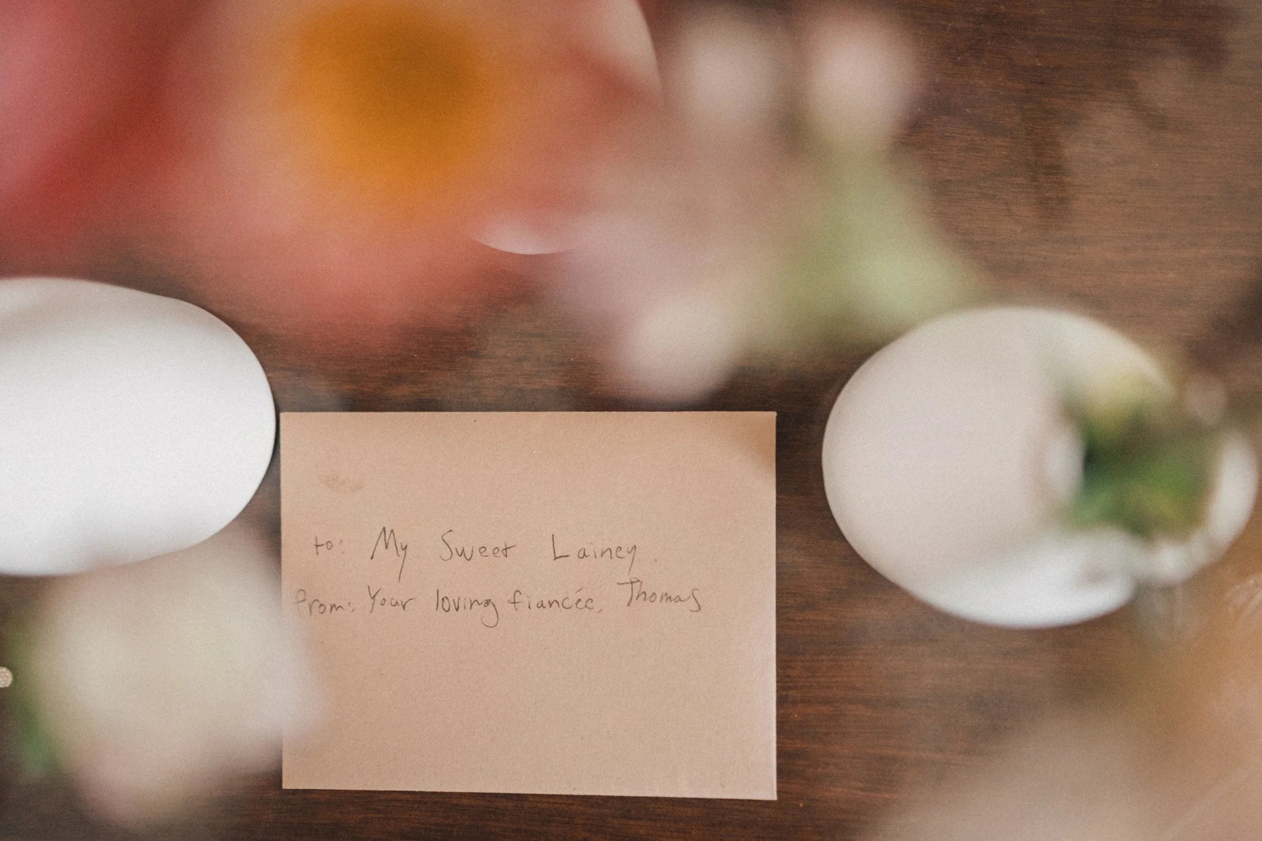Groom's note to the bride at Peabody Essex Museum wedding