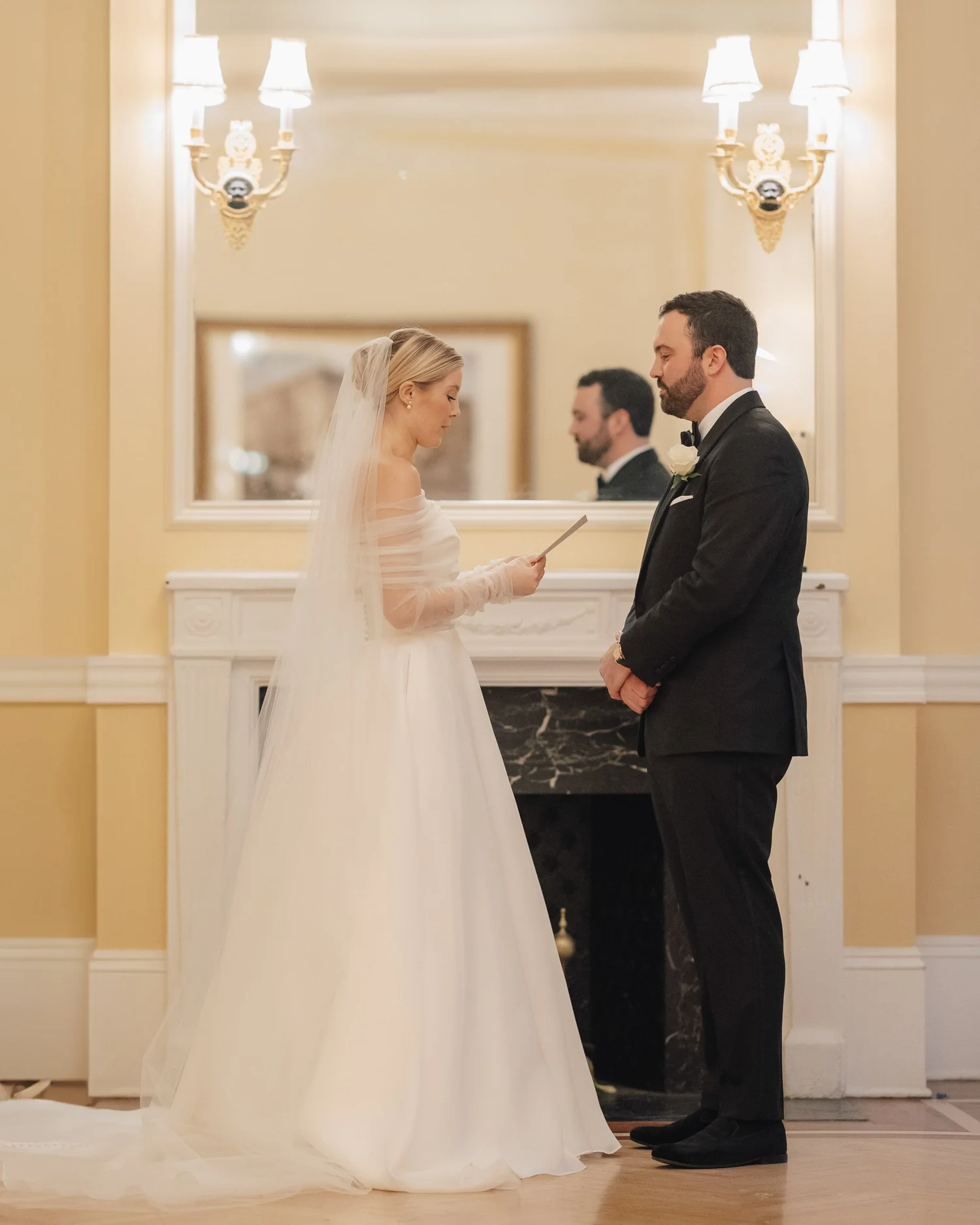 Wedding Vows in Singleton Room at Fairmont Copley Plaza