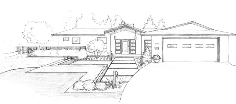 Front Yard perspective sketch