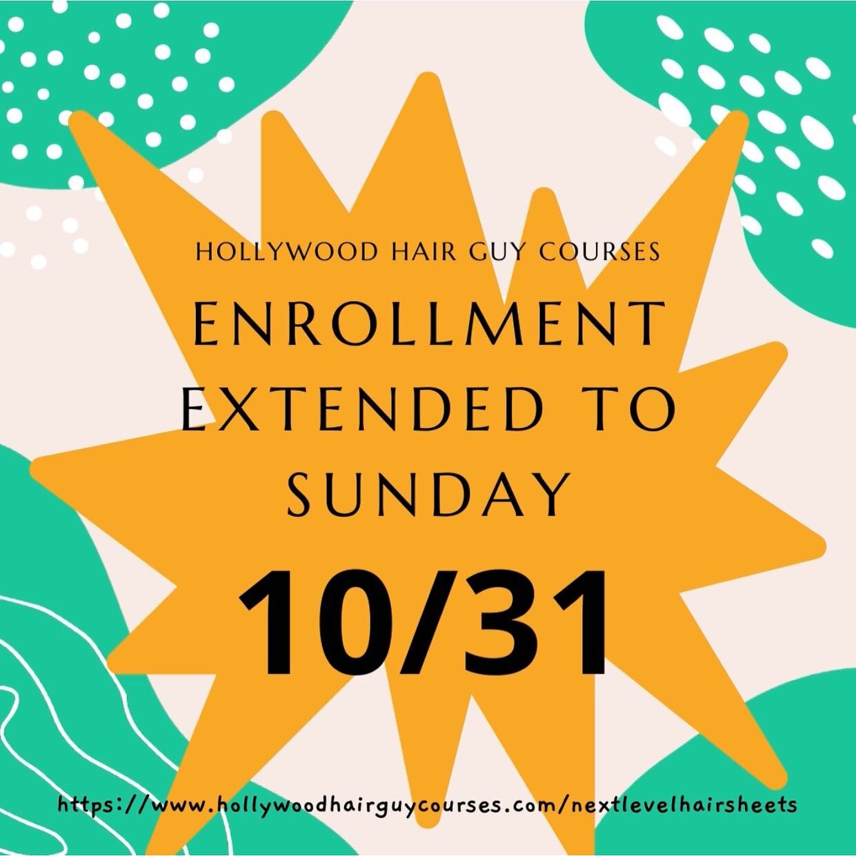 WAHHOOOOO! No technical difficulties can get in our way! 

We have extended the enrollment period to THIS SUNDAY! 

You will still get access to the course starting this Monday! Cannot wait to meet you all and get YOUR DREAMS GOING!!!

DM ME AFTER YO