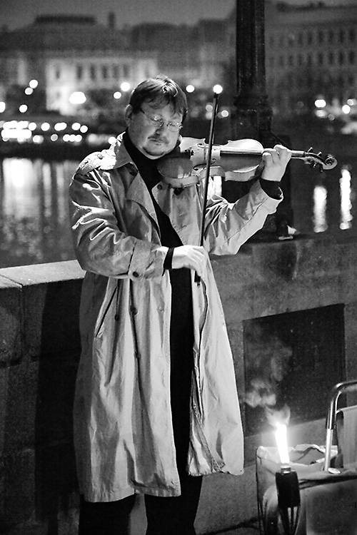 Charles Bridge Violinist, Prague, Czech Republic 2012