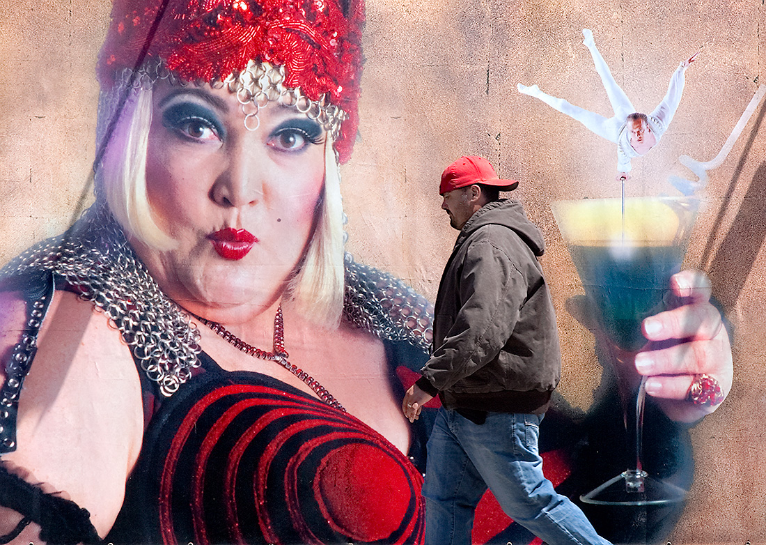 Man and Billboard, San Francisco 2009