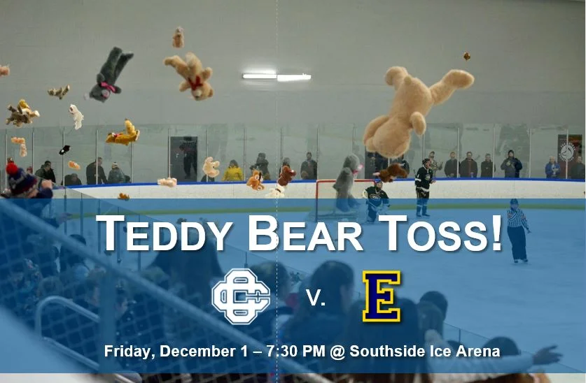 Catholic Central & East Grand Rapids Hockey Teams  Host Teddy Bear Toss Benefitting Two Local Organizations