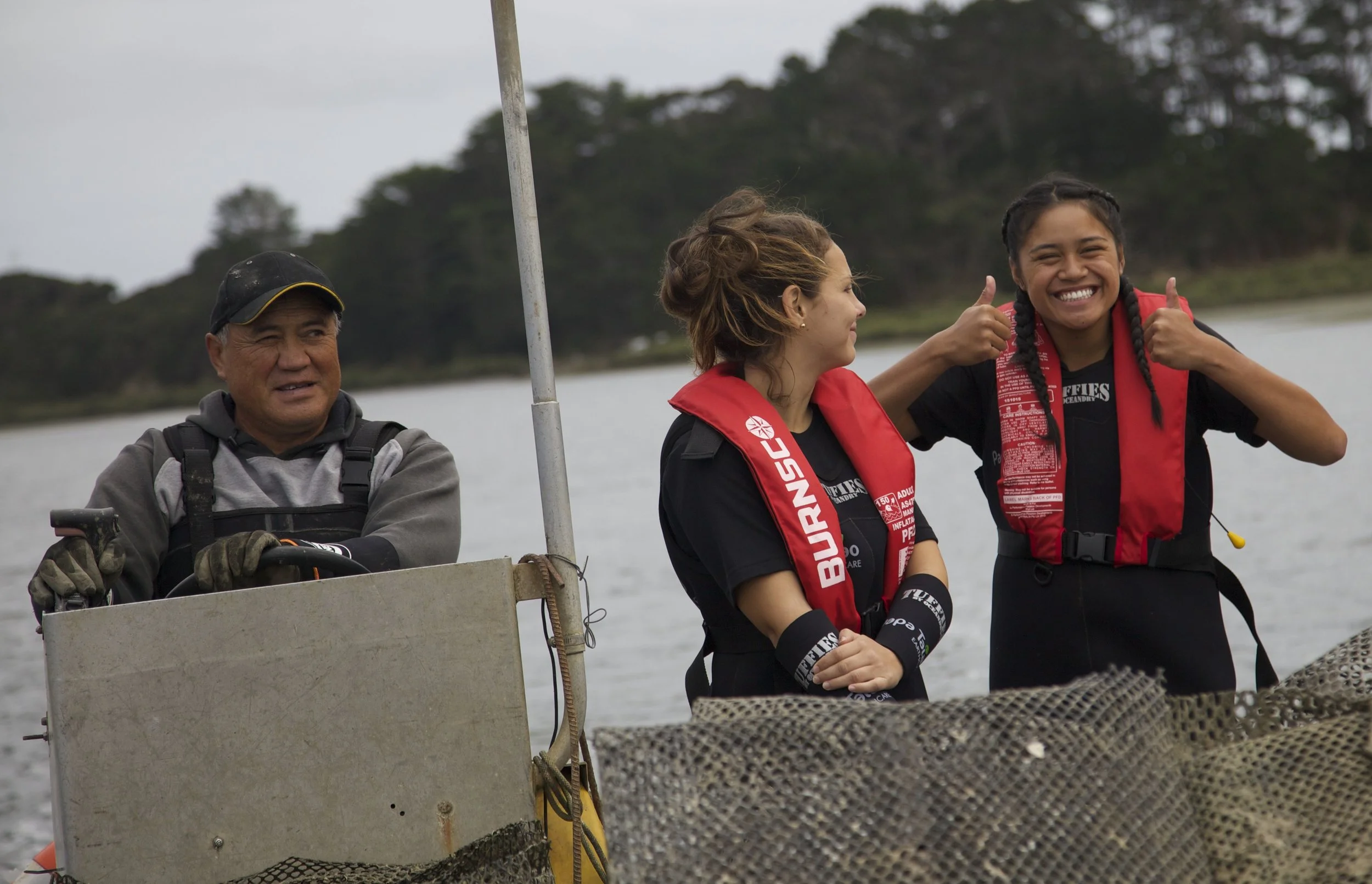 The Papa Taiao Kaitaia Academy focusses on Moana Restoration. Students are involved in establishing a small oyster farm in conjunction with Pacific Marine Fisheries in the Parengarenga Harbour. The proceeds from the sale of their oysters will be returned to Kaitaia youth involved in environmental restoration. Tauira (students) from the Papa Taiao Kaitaia Academy are involved several sustainability projects including producing a Marine Conservation and Education aquarium for schools and kura. The Moana Restoration students are working with the five Iwi forum in the Far North and MPI to use customary fishing rights to re-establish lost Kutai (mussel) beds on the East Coast. Papa Taiao Kaitaia offers students the opportunity to gain NCEA qualifications in aquaculture, business studies, sustainability and biology.