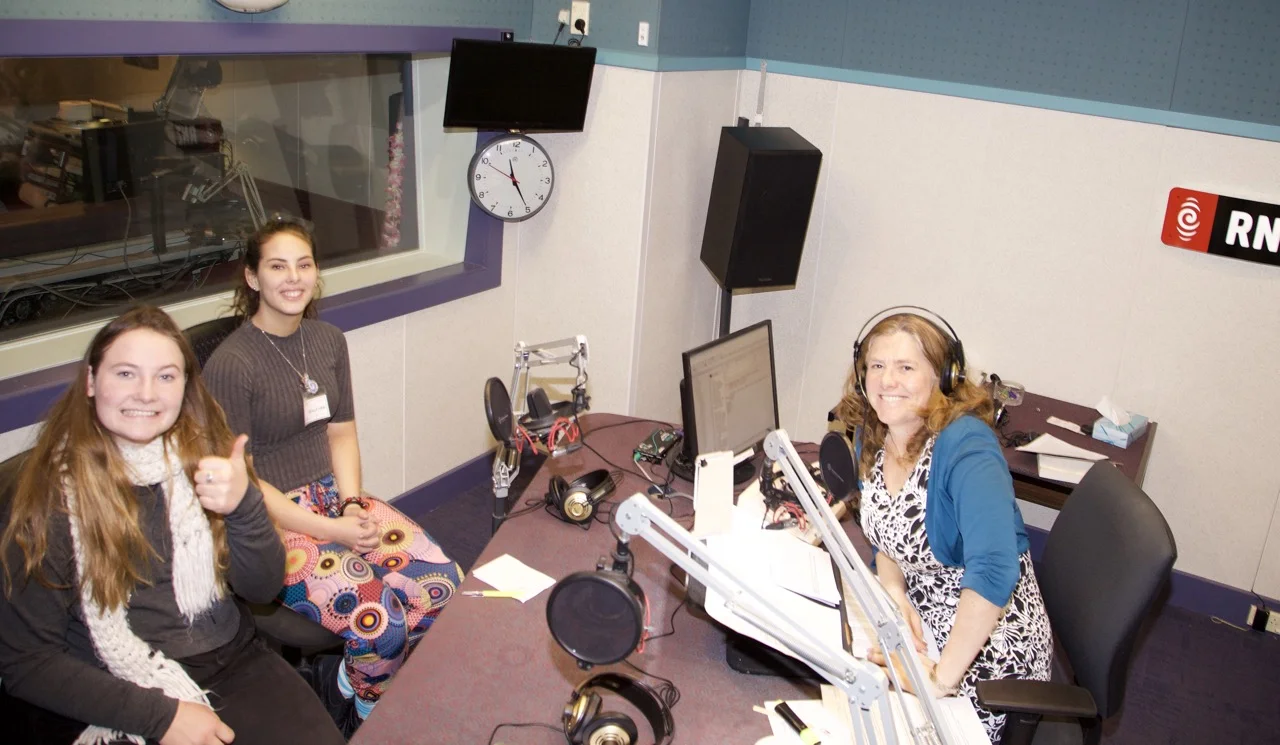 Pepi Griffiths and Alyssa Cribb are both Chief Sustainability Officers for their respective businesses in the Moana Restoration group. Here they are being interviewed by Katherine Ryan from Radio New Zealand about participating in the Papa Taiao Moana Restoration programme. 