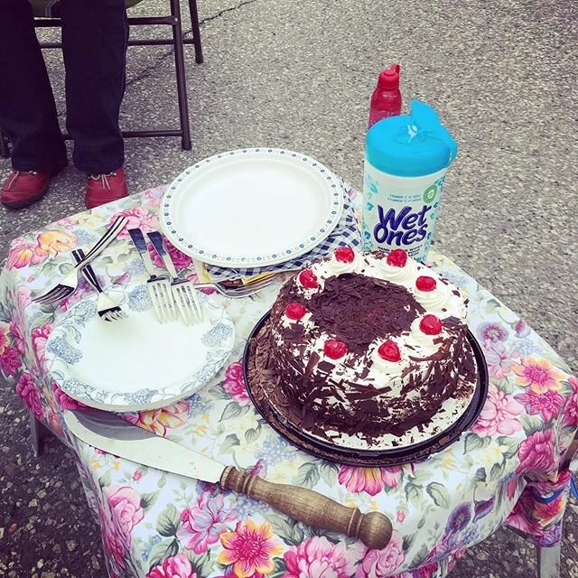Pre-birthday parking lot party.