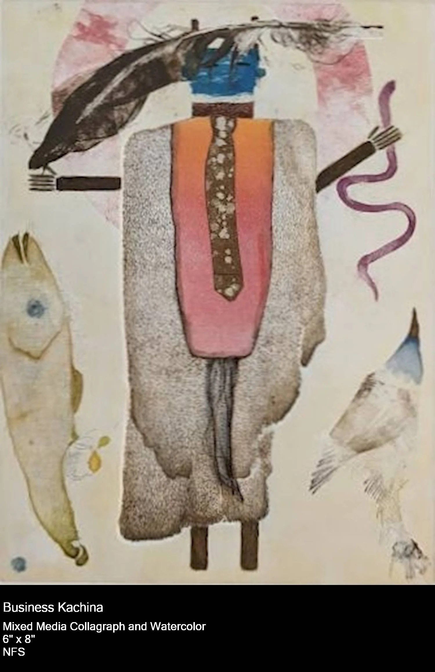 Business Kachina Monotype collage with watercolor  6 x 8  NFS-ss.jpg