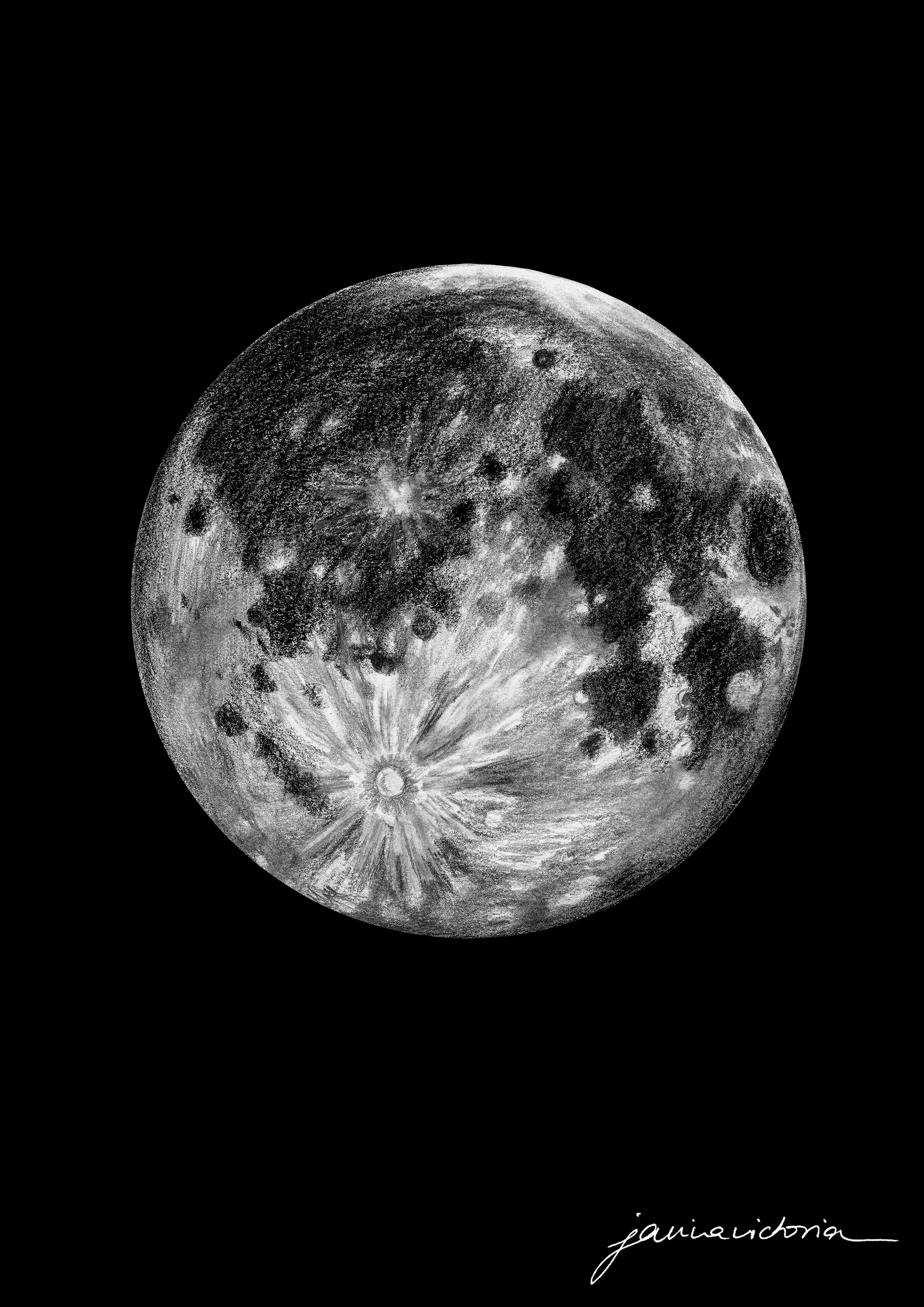 Lunar Mare black - Print 