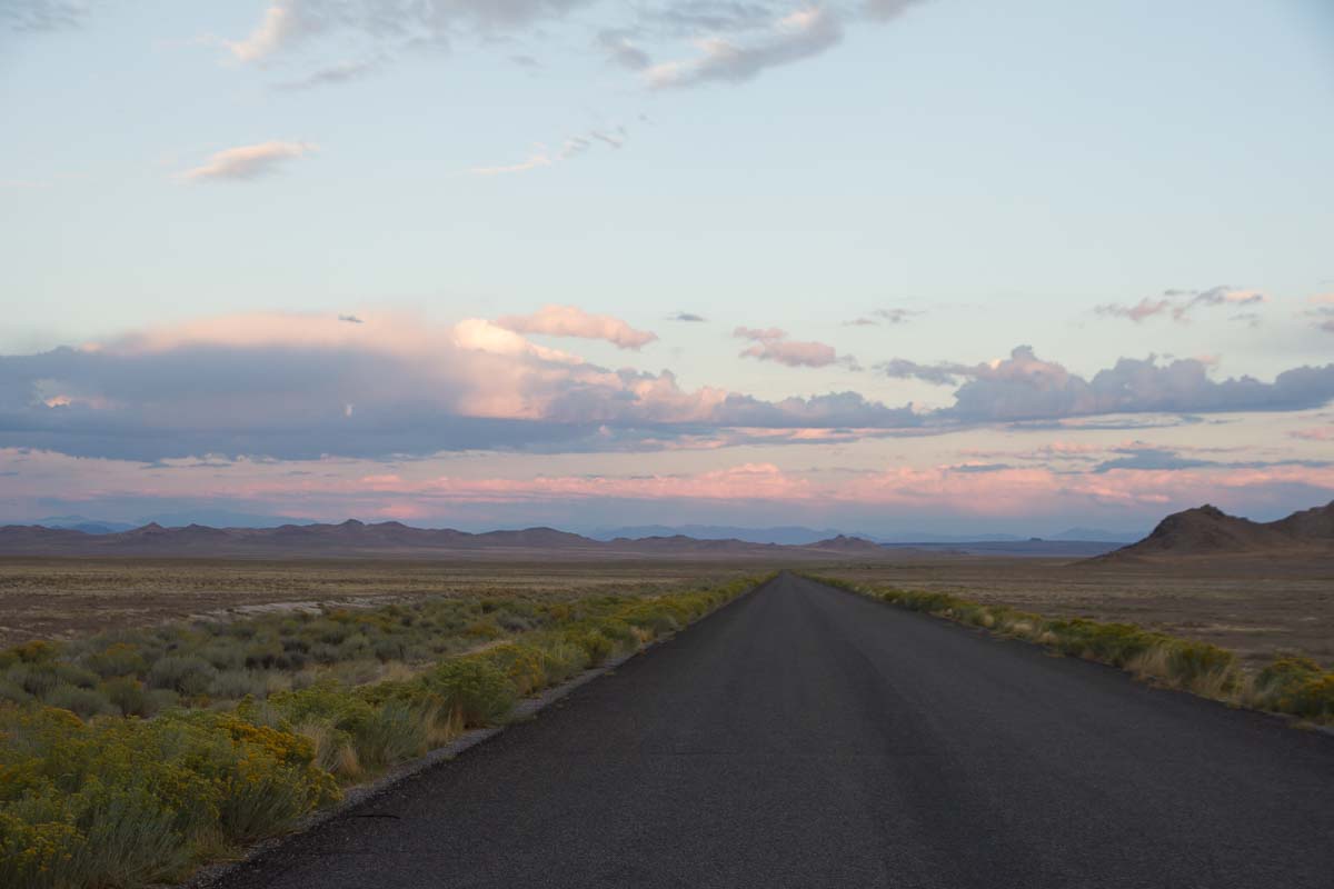 Sunrise from Topaz Mountain Utah access road. Photography by Tanya Pluth . 