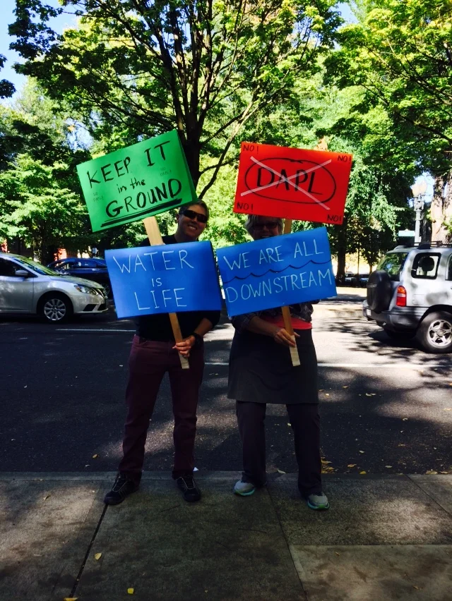 In Portland, today at a Sacred Stone Camp solidarity gathering. 