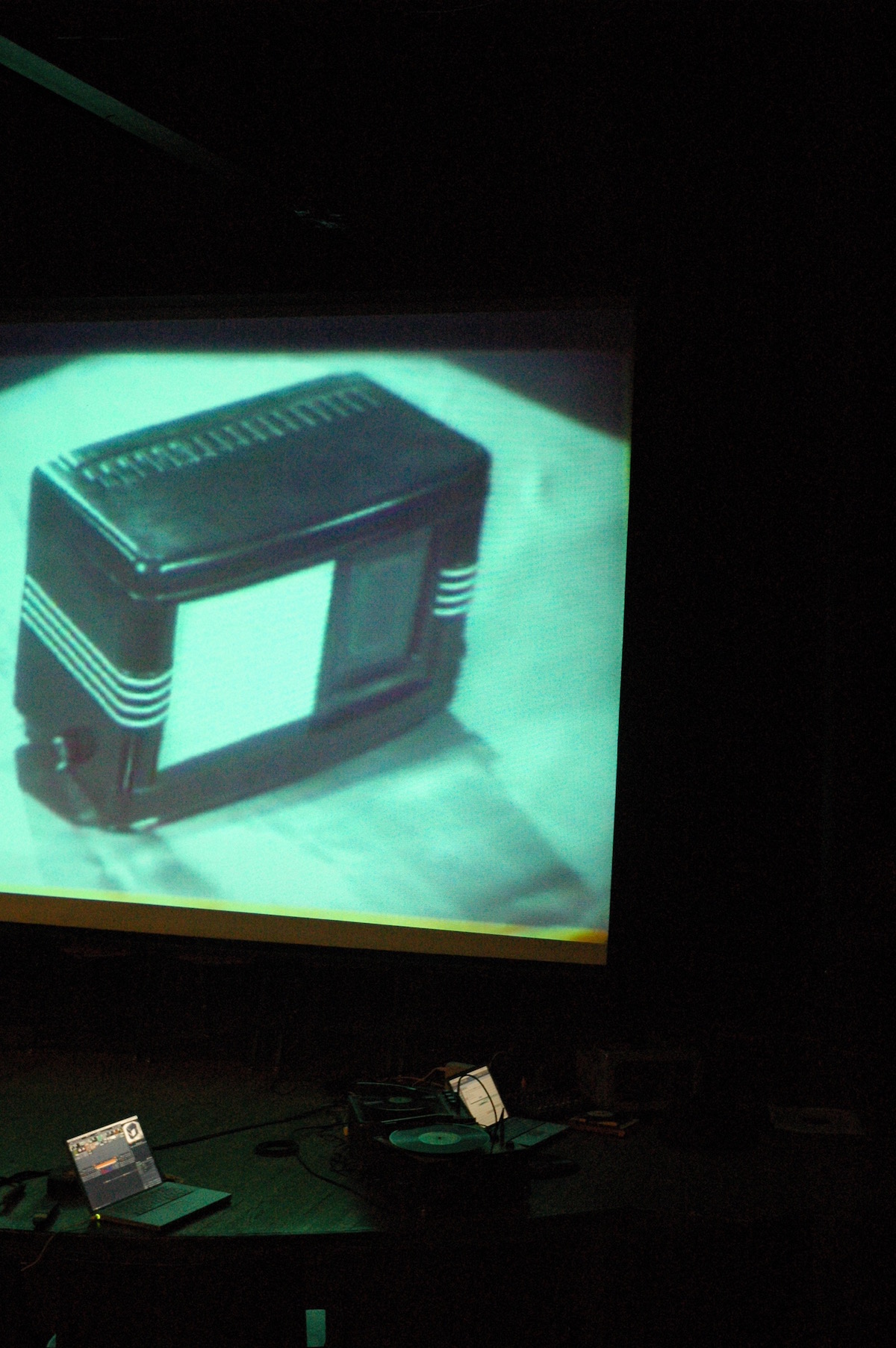 At a live performance with Tom Hansell providing video.