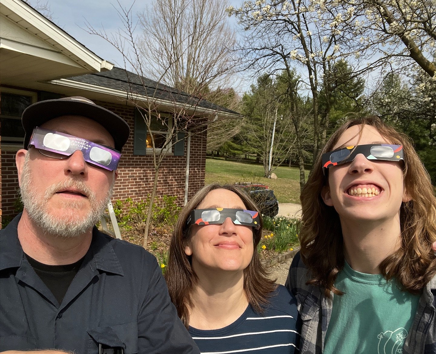 Watching the eclipse with these goofballs!