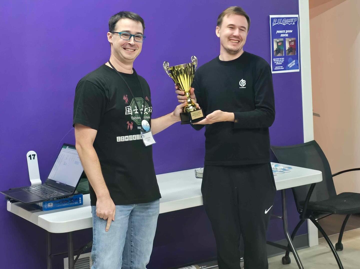 Congratulations to Max on his win at the Great Lakes Riichi Open this past week and congratulations to all who participated on playing well in a strong field!