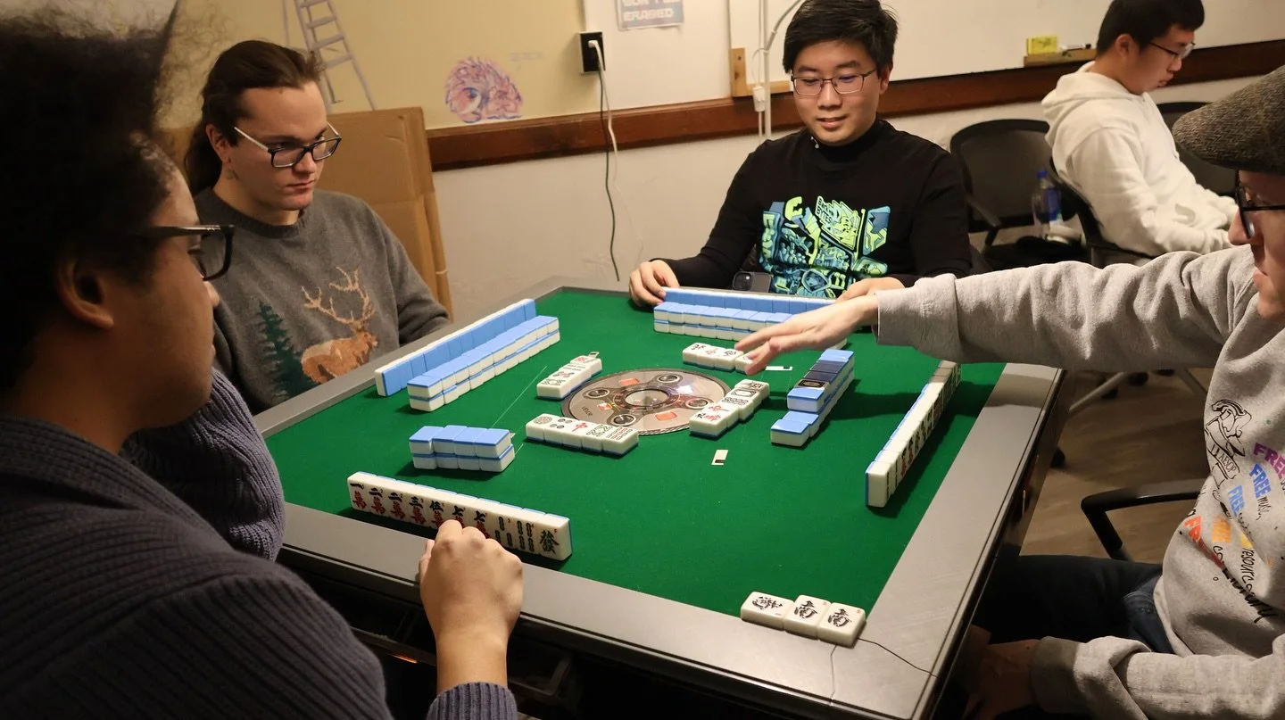 We love these pictures from a recent meetup of the Urbana Mahjong Pit&rsquo;s Urbana-Champaign weekly meet!