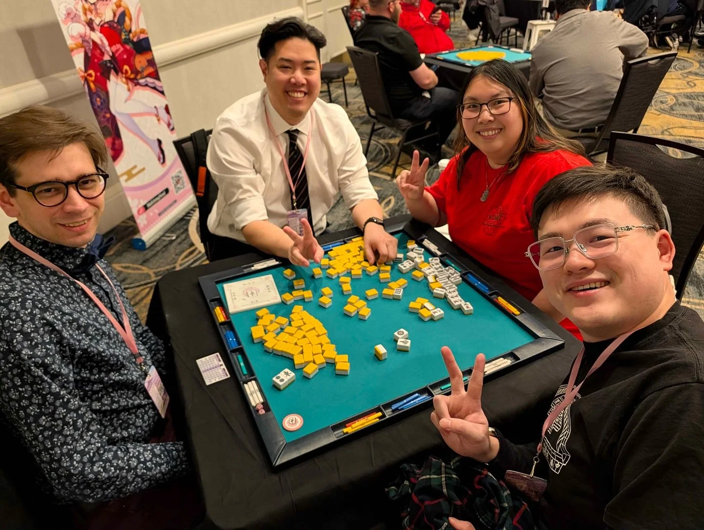 Congratulations to the top 4, including winner Ron, from the DC Open! What an awesome event that keeps growing every year! Great job, @dcriichimahjong