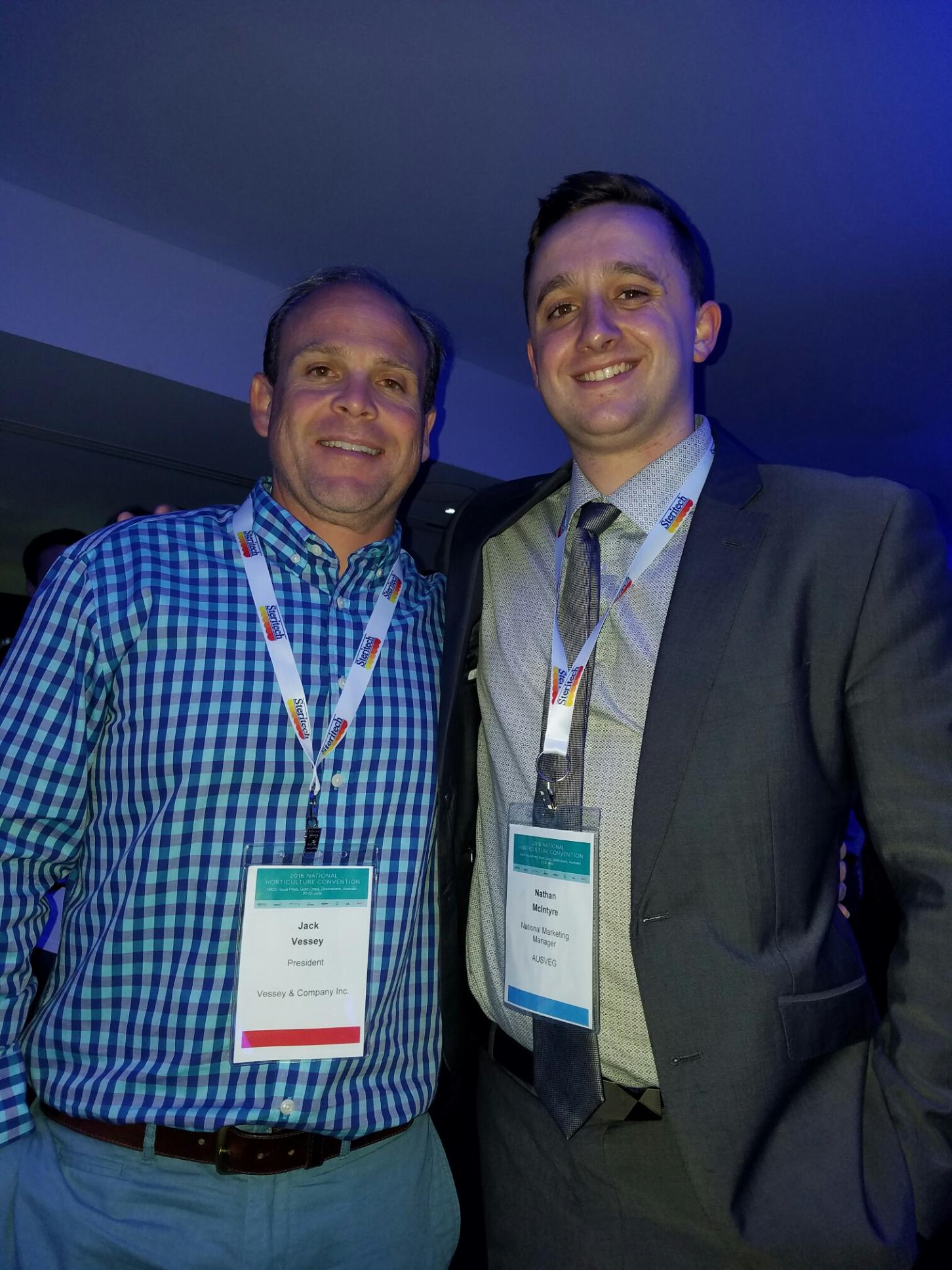 Jack with Nathan McIntyre, National Marketing Manager, AUSVEG