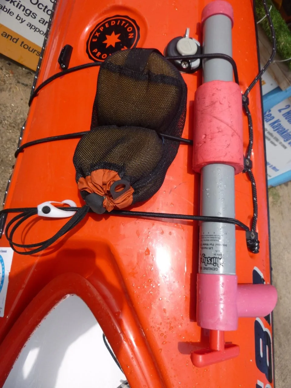 Carry a hand pump and sponge - make sure they are easily accessible from the cockpit