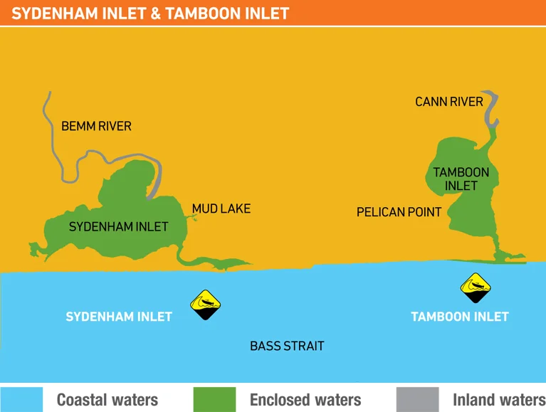 Water Inlet Map Definitions of Waterways — Melbourne Sea Kayaking